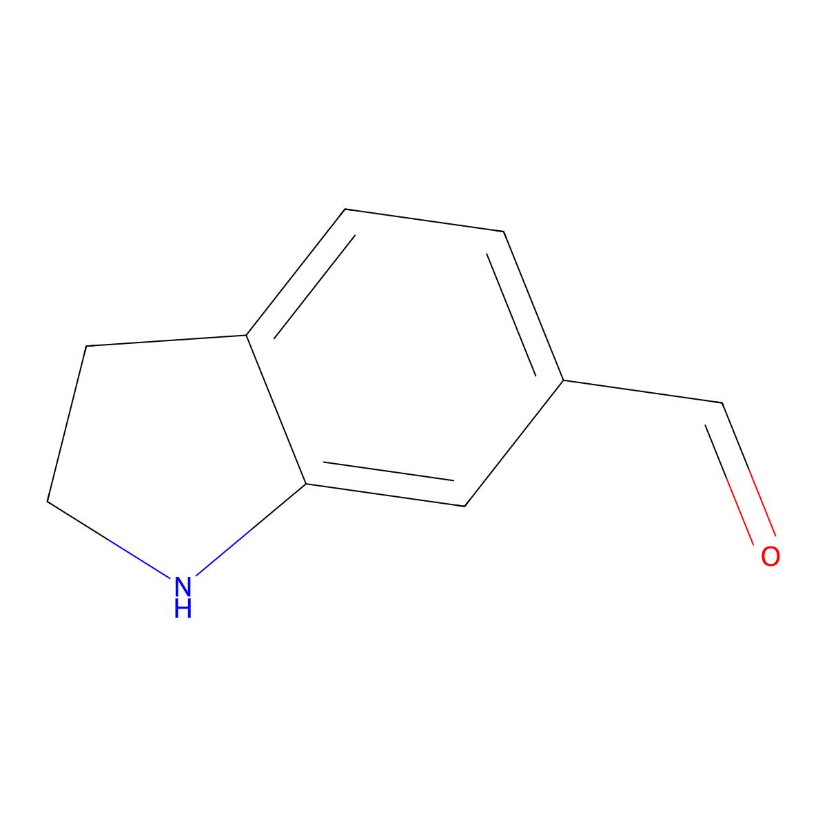 2,3-Dihydro-1H-indole-6-carbaldehyde molecular structure, CAS 1187243-09-9