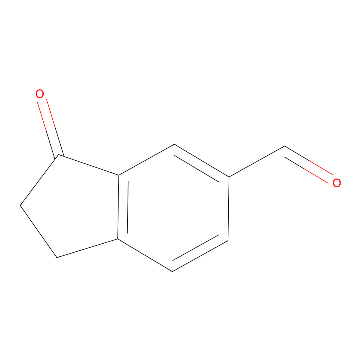 3-Oxo-2,3-dihydro-1H-indene-5-carbaldehyde molecular structure, CAS 1187243-14-6