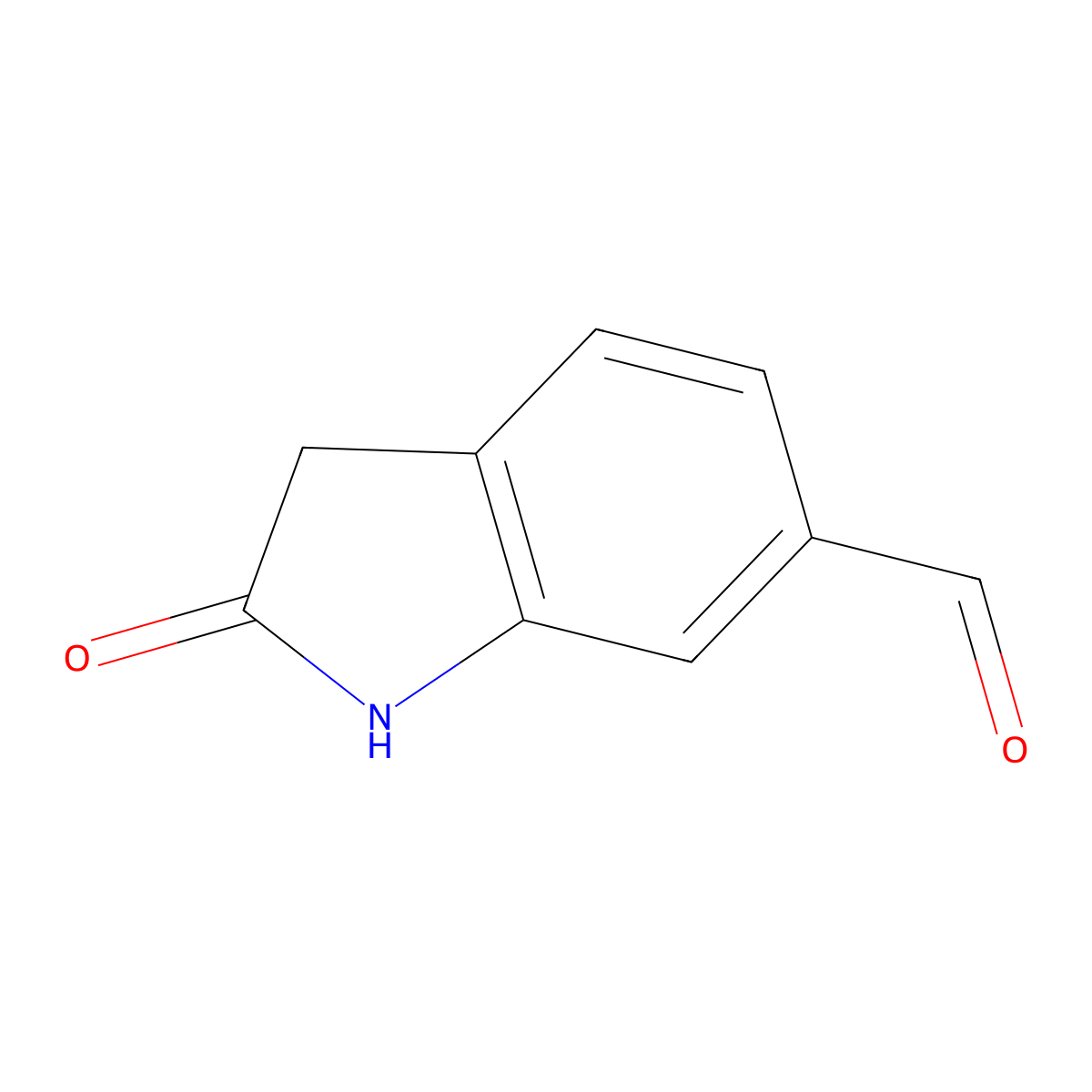 2-Oxoindoline-6-carbaldehyde molecular structure, CAS 1187243-15-7
