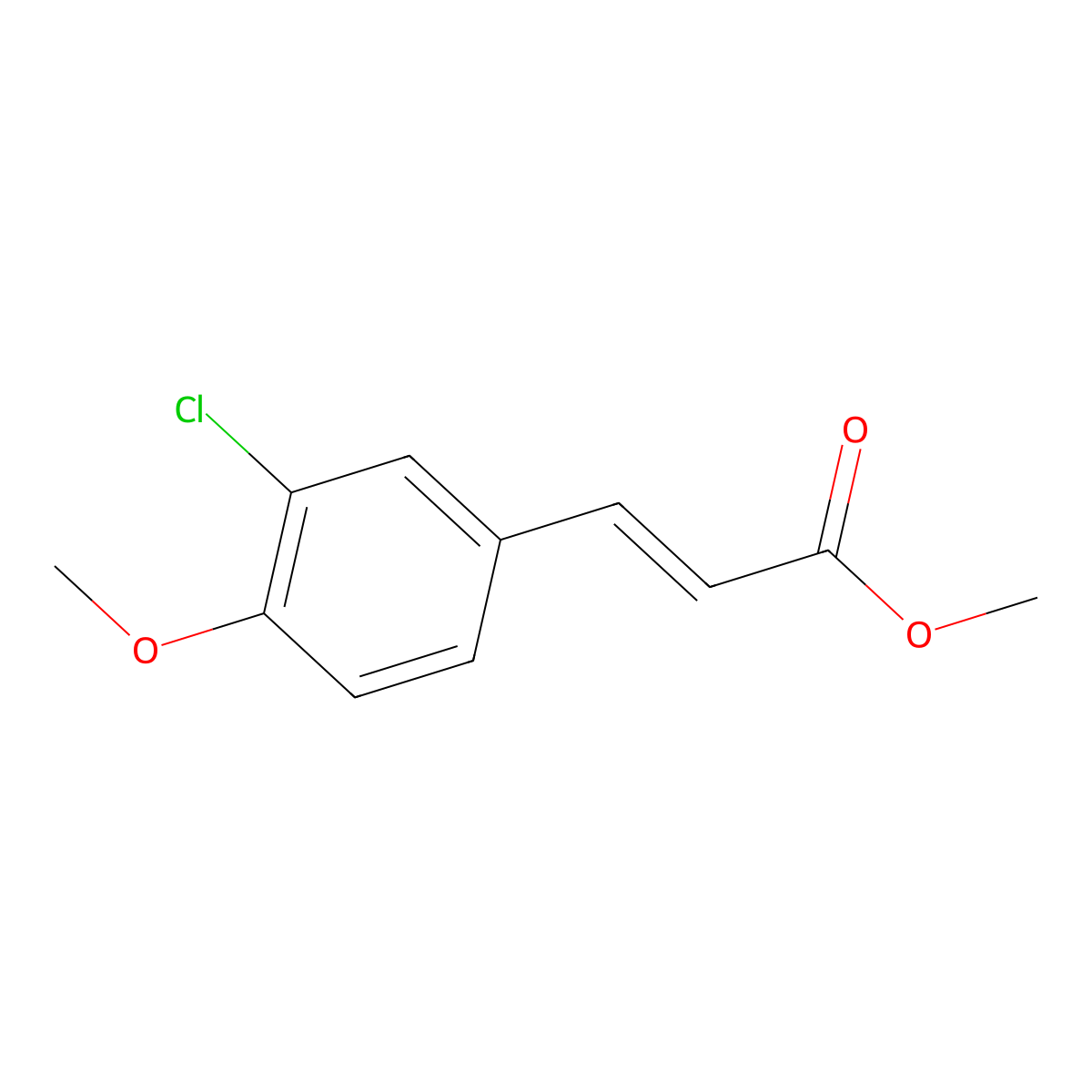 (E)-methyl 3-(3-chloro-4-methoxyphenyl)acrylate molecular structure, CAS 1187248-43-6