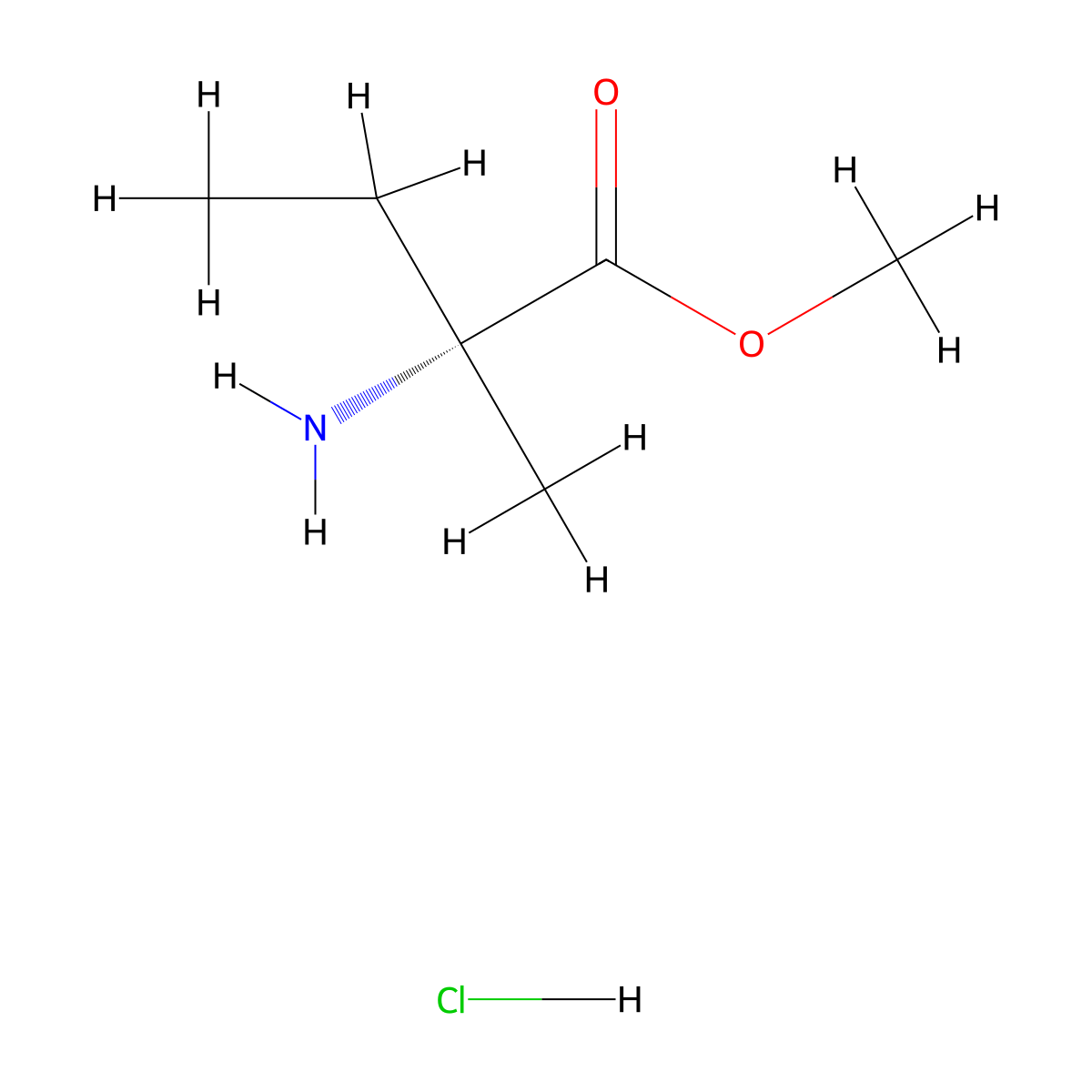 (R)-2-Amino-2-methyl-butyric acid methyl ester hydrochloride molecular structure, CAS 118725-00-1