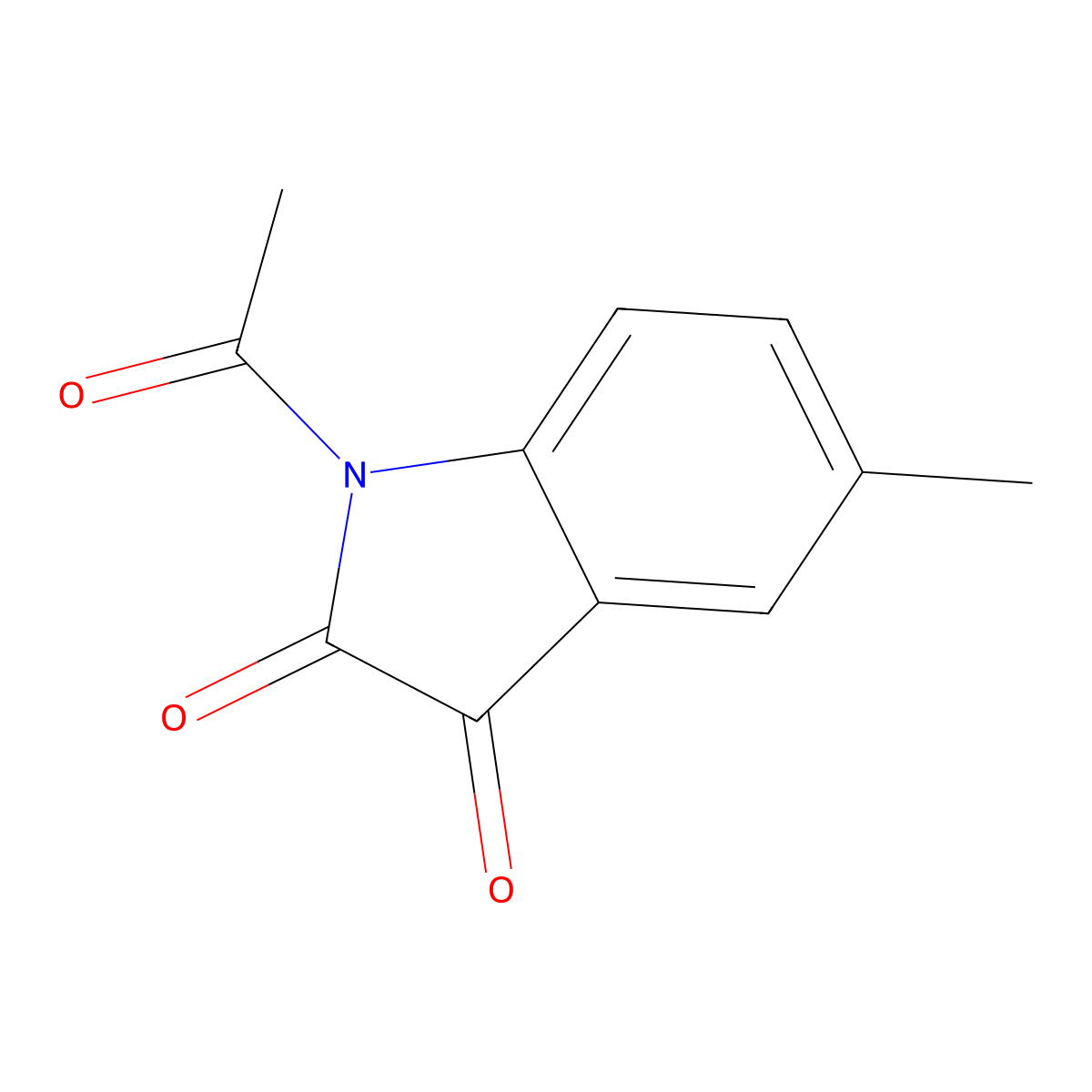 1H-Indole-2,3-dione, 1-acetyl-5-methyl- molecular structure, CAS 118726-65-1
