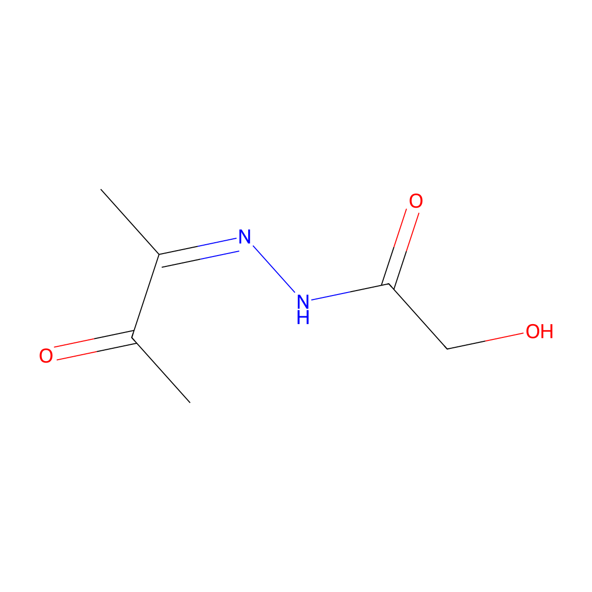 2-Hydroxy-n'-(3-oxobutan-2-ylidene)acetohydrazide molecular structure, CAS 118728-40-8
