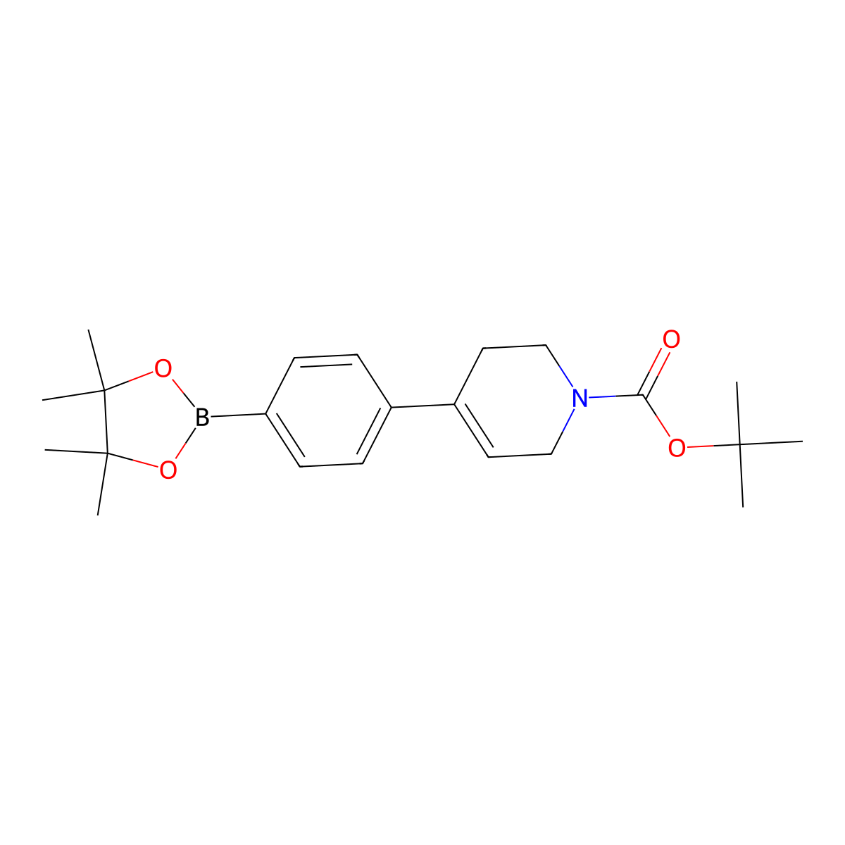 (4-(1-(tert-Butoxycarbonyl)-1,2,3,6-tetrahydropyridin-4-yl)phenyl)boronic acid pinacol ester molecular structure, CAS 1187313-16-1
