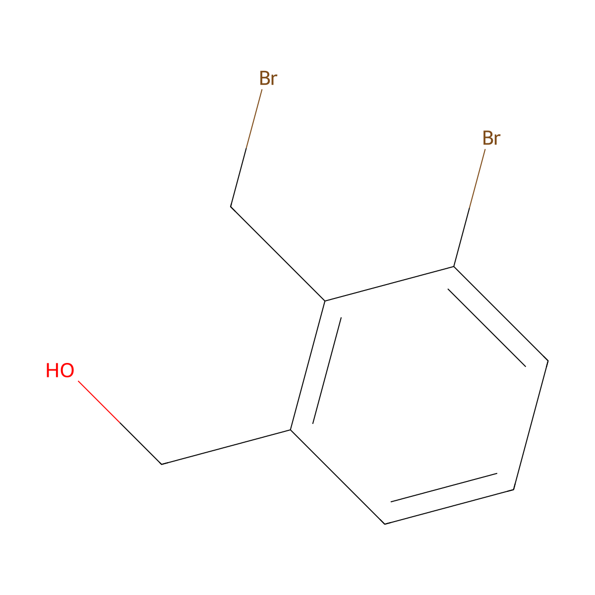 (3-Bromo-2-(bromomethyl)phenyl)methanol molecular structure, CAS 1187318-37-1