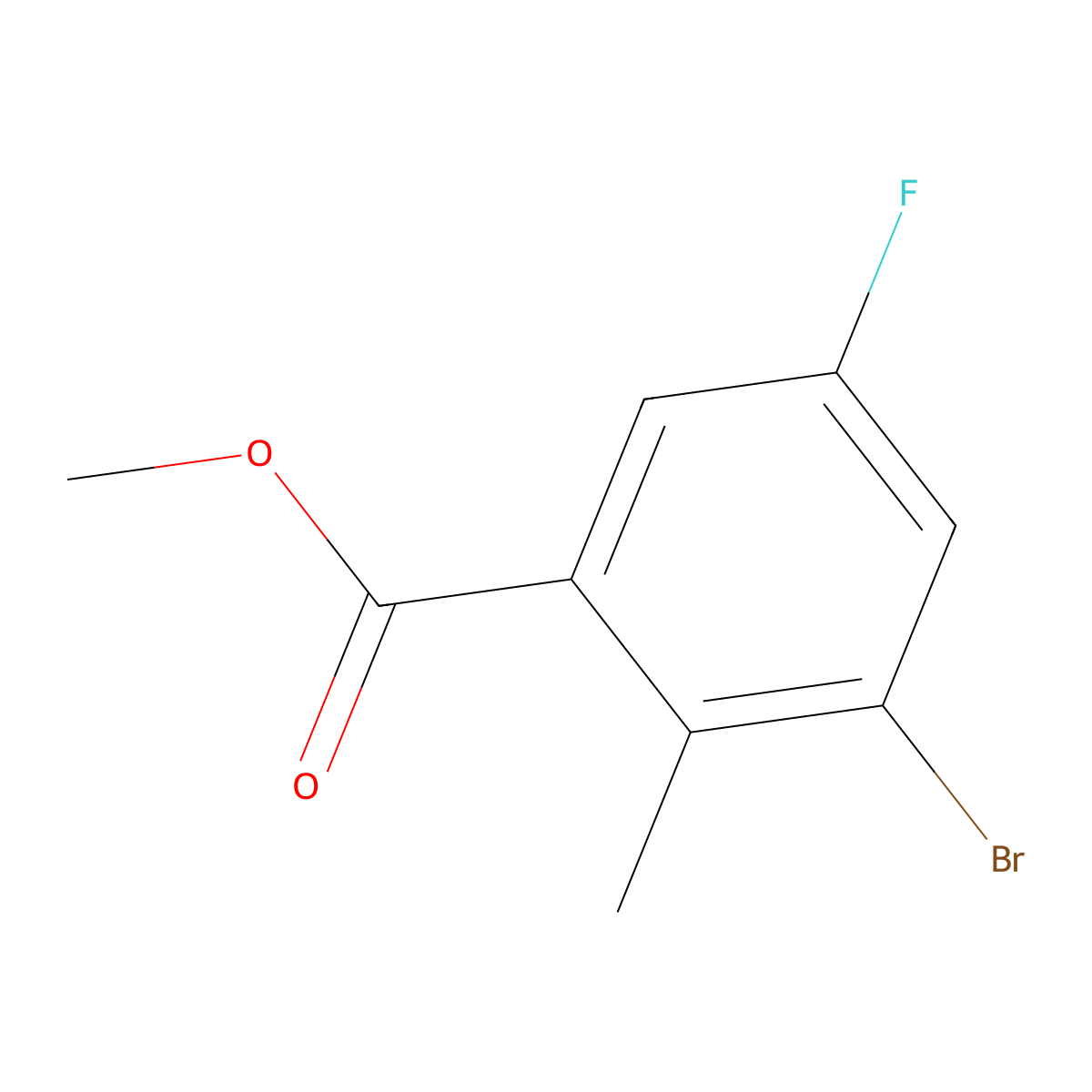 Methyl 3-bromo-5-fluoro-2-methylbenzoate molecular structure, CAS 1187318-53-1