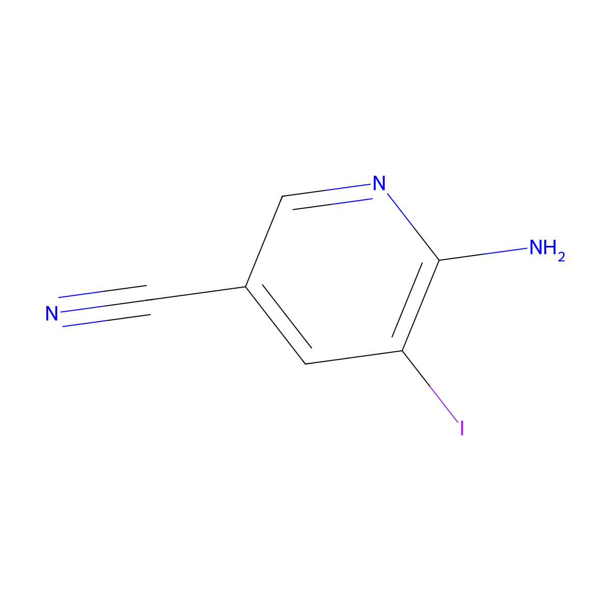 6-Amino-5-iodonicotinonitrile molecular structure, CAS 1187322-51-5