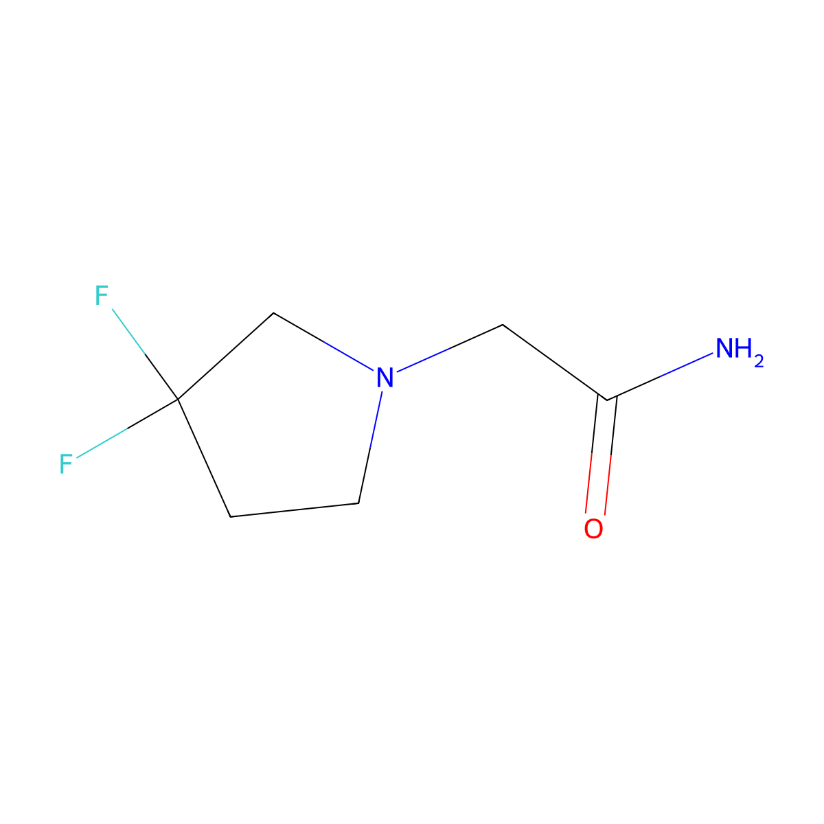 2-(3,3-Difluoropyrrolidin-1-yl)acetamide molecular structure, CAS 1187325-58-1