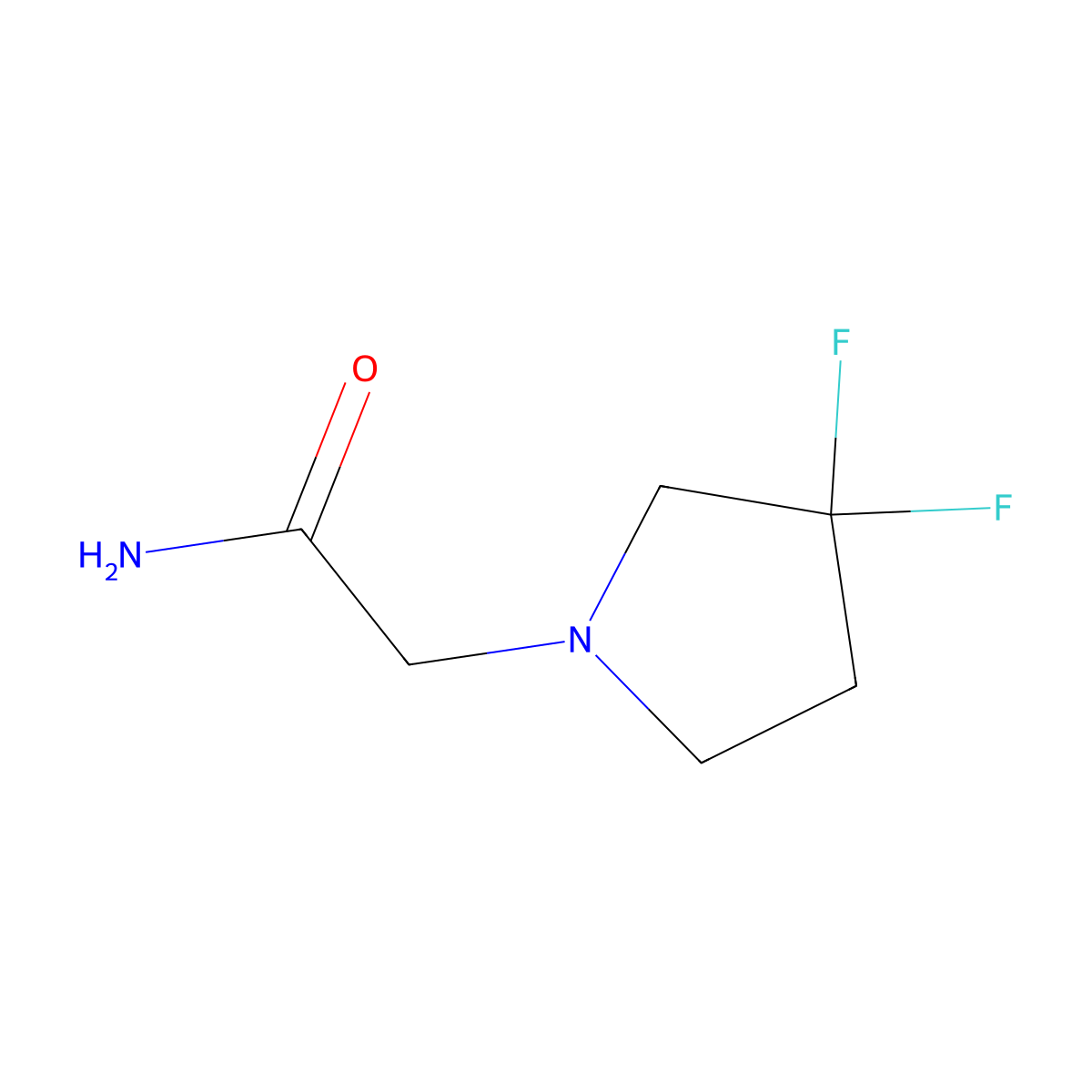 2-(3,3-Difluoropyrrolidin-1-yl)acetamide molecular structure, CAS 1187325-58-1