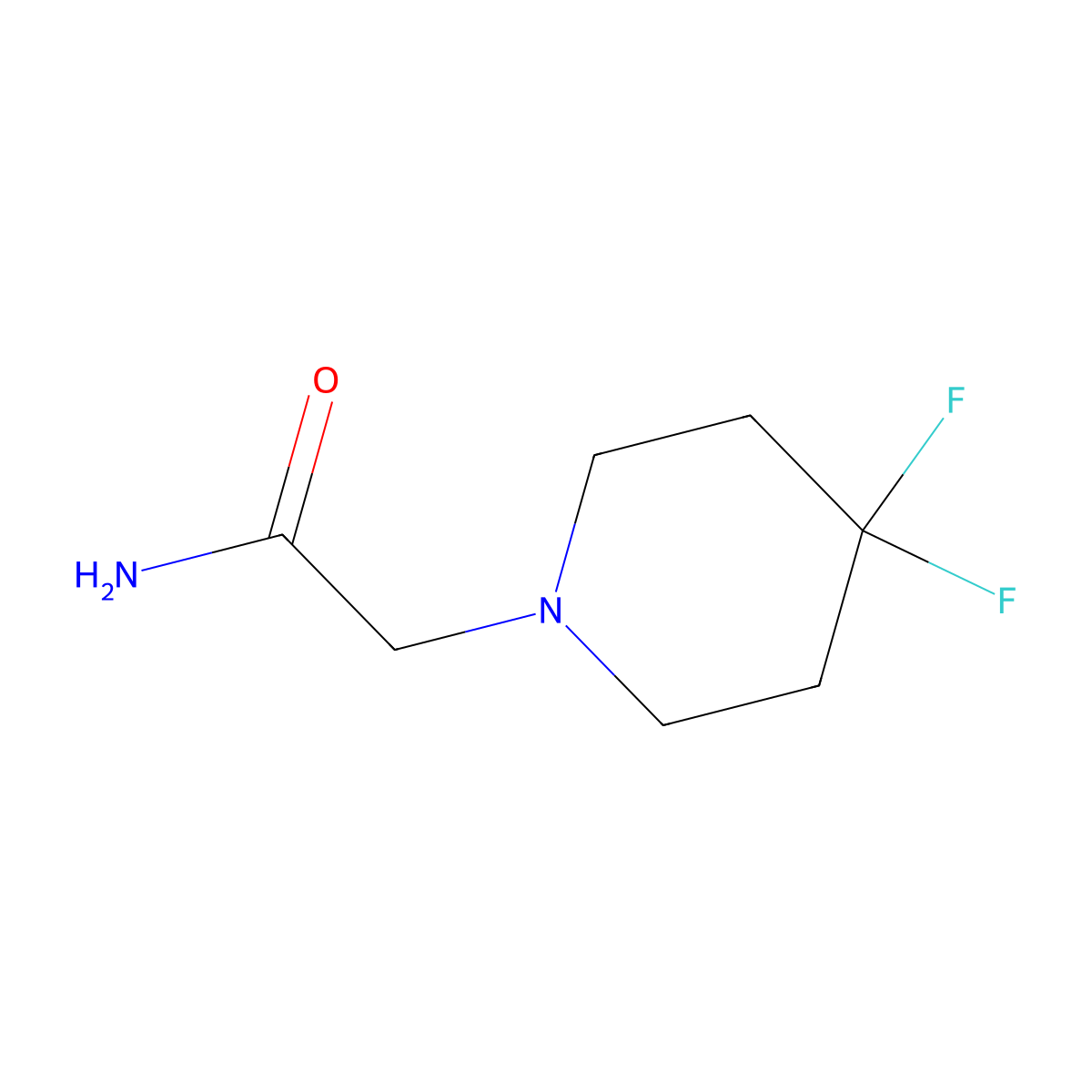 2-(4,4-Difluoropiperidin-1-yl)acetamide molecular structure, CAS 1187326-03-9