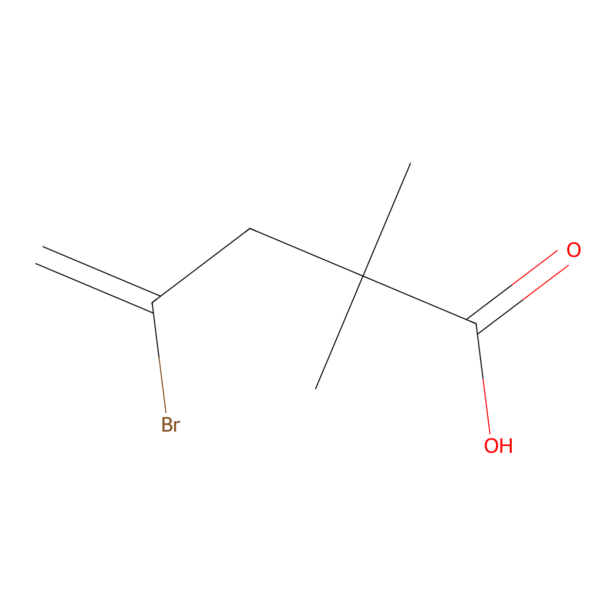 4-Bromo-2,2-dimethylpent-4-enoic acid molecular structure, CAS 1187330-11-5