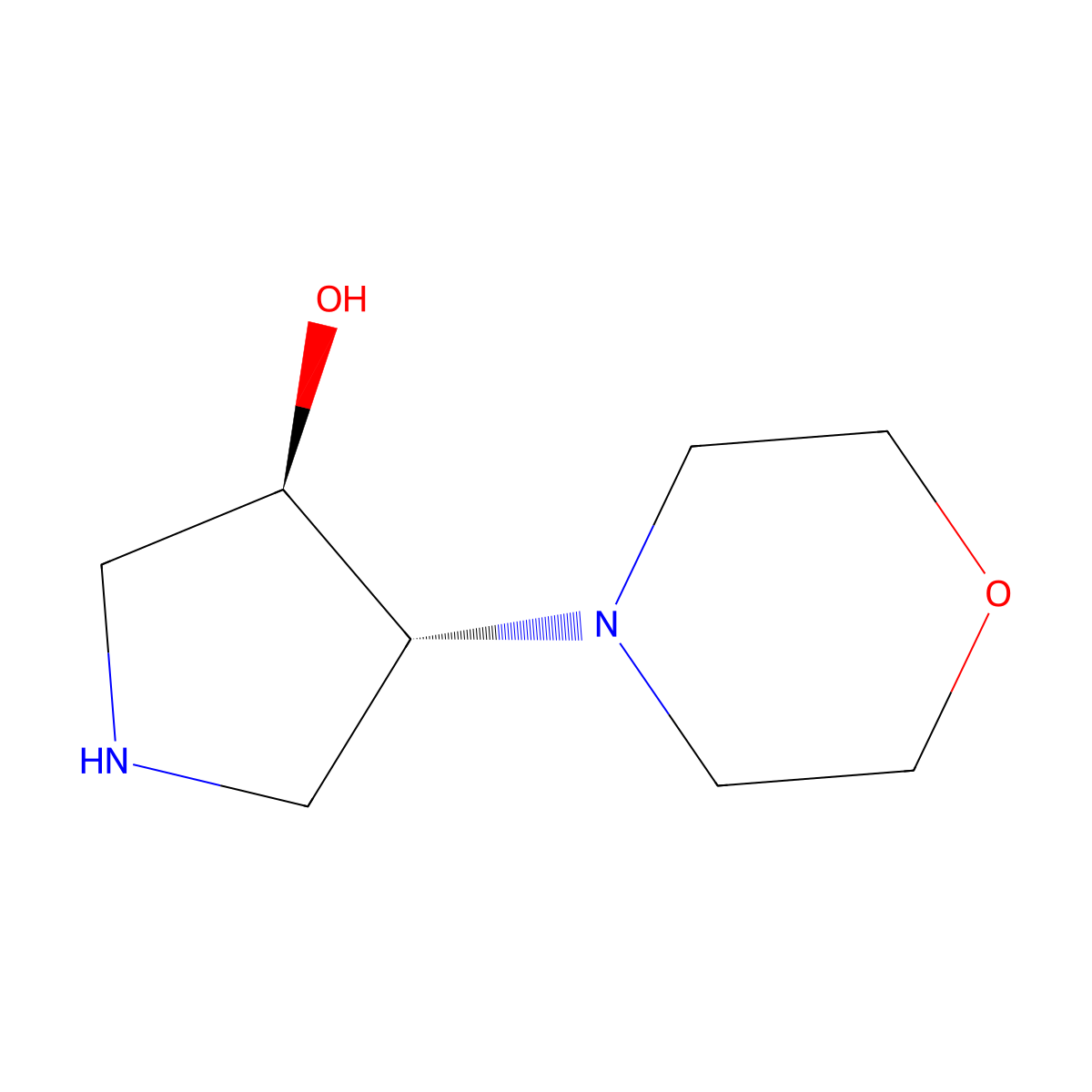 (3R,4R)-4-(morpholin-4-yl)pyrrolidin-3-ol molecular structure, CAS 1187339-81-6