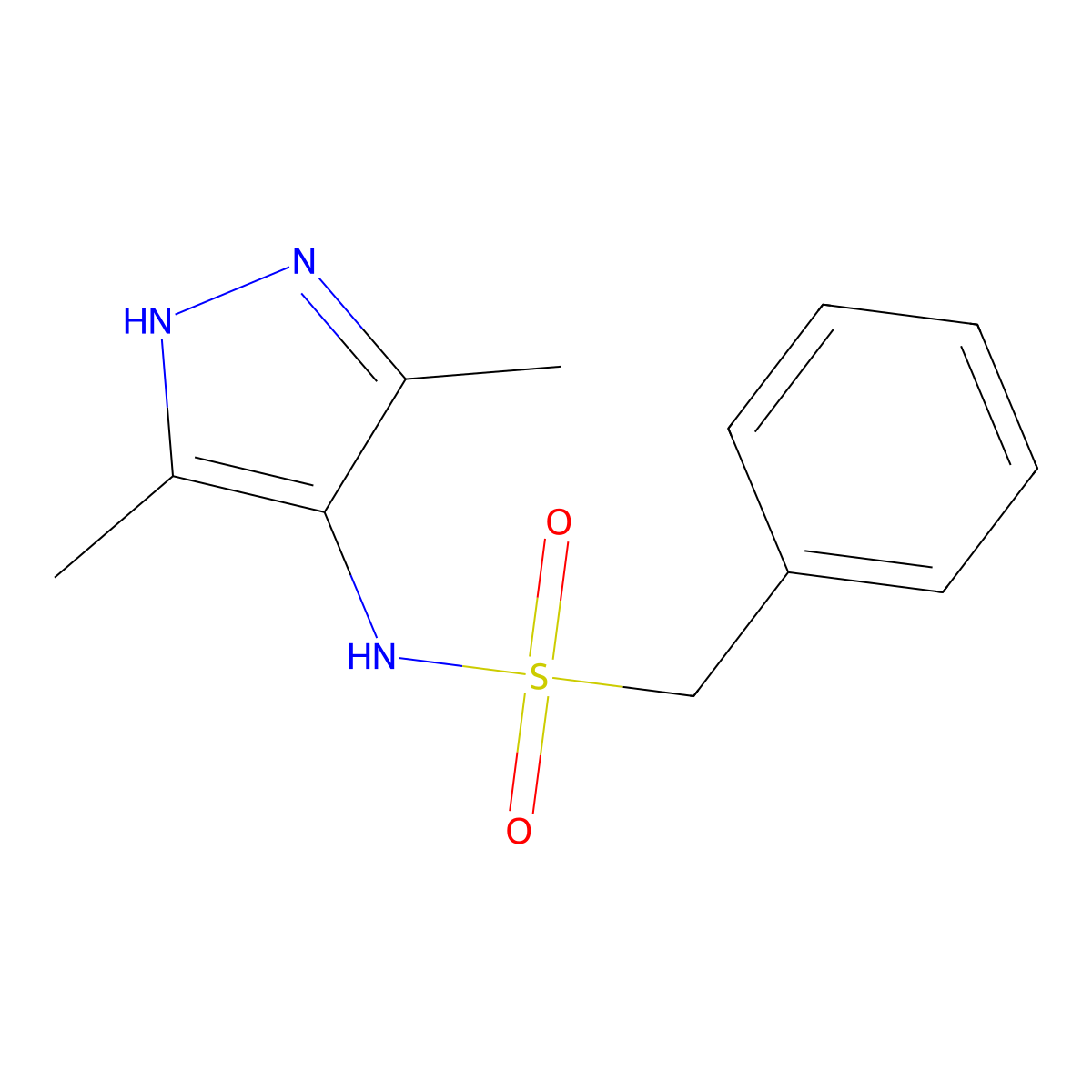 N-(3,5-dimethyl-1H-pyrazol-4-yl)-1-phenylmethanesulfonamide molecular structure, CAS 1187345-37-4