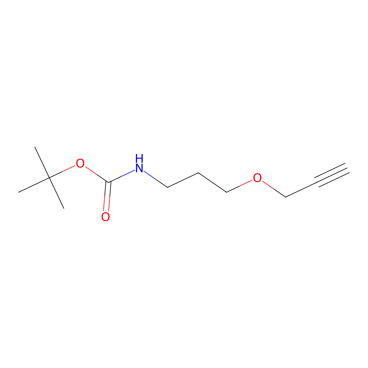 tert-Butyl (3-(prop-2-yn-1-yloxy)propyl)carbamate molecular structure, CAS 1187357-11-4