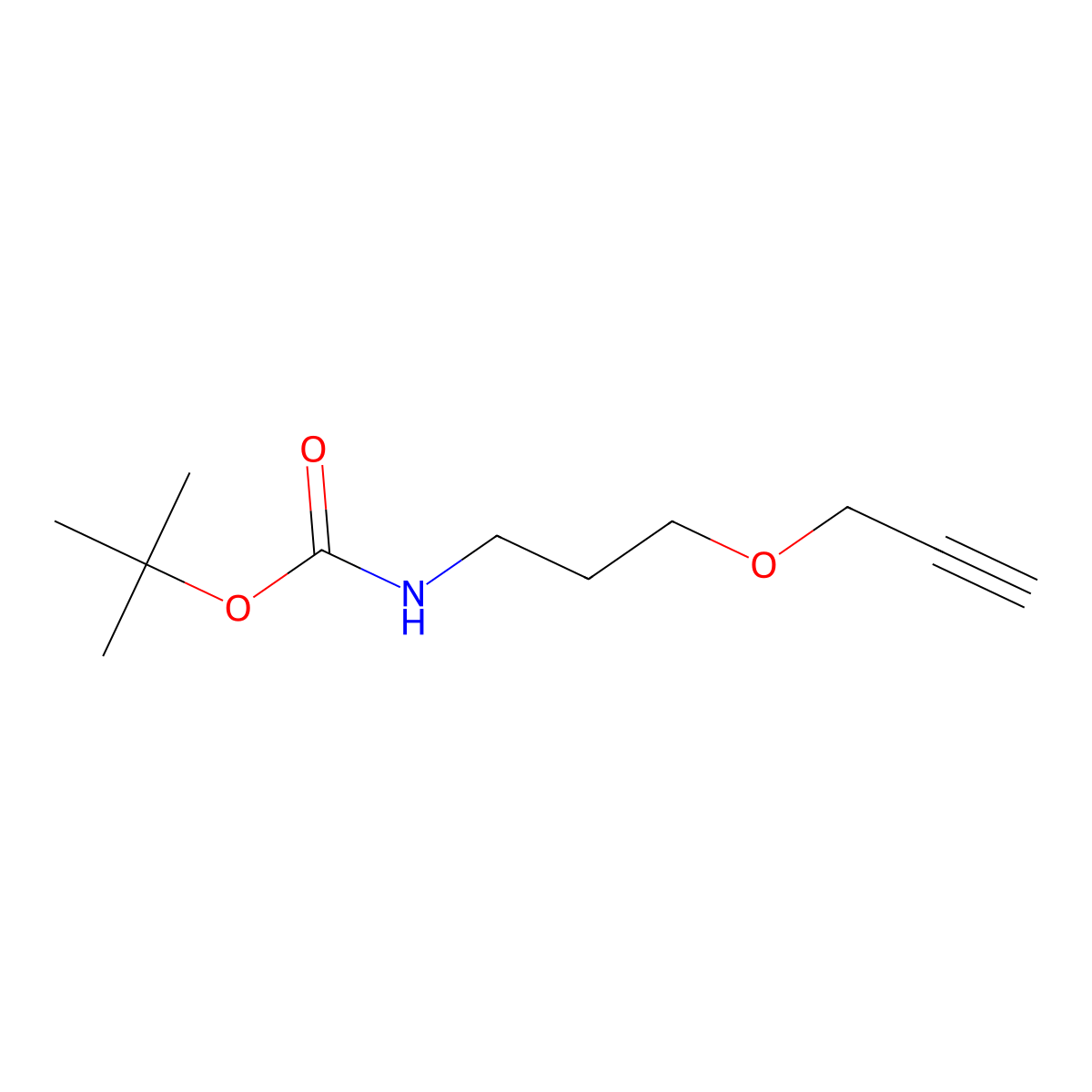 tert-Butyl (3-(prop-2-yn-1-yloxy)propyl)carbamate molecular structure, CAS 1187357-11-4