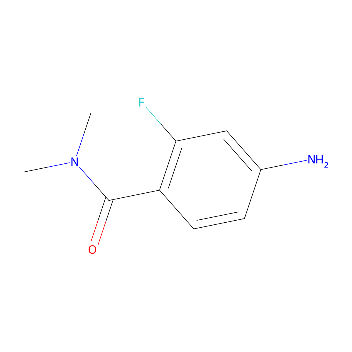 4-amino-2-fluoro-N,N-dimethylbenzamide molecular structure, CAS 1187368-67-7