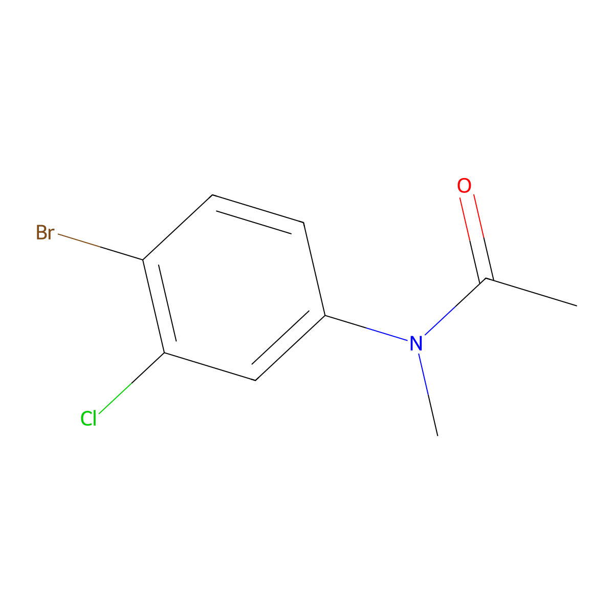 N-(4-bromo-3-chlorophenyl)-N-methylacetamide molecular structure, CAS 1187368-76-8