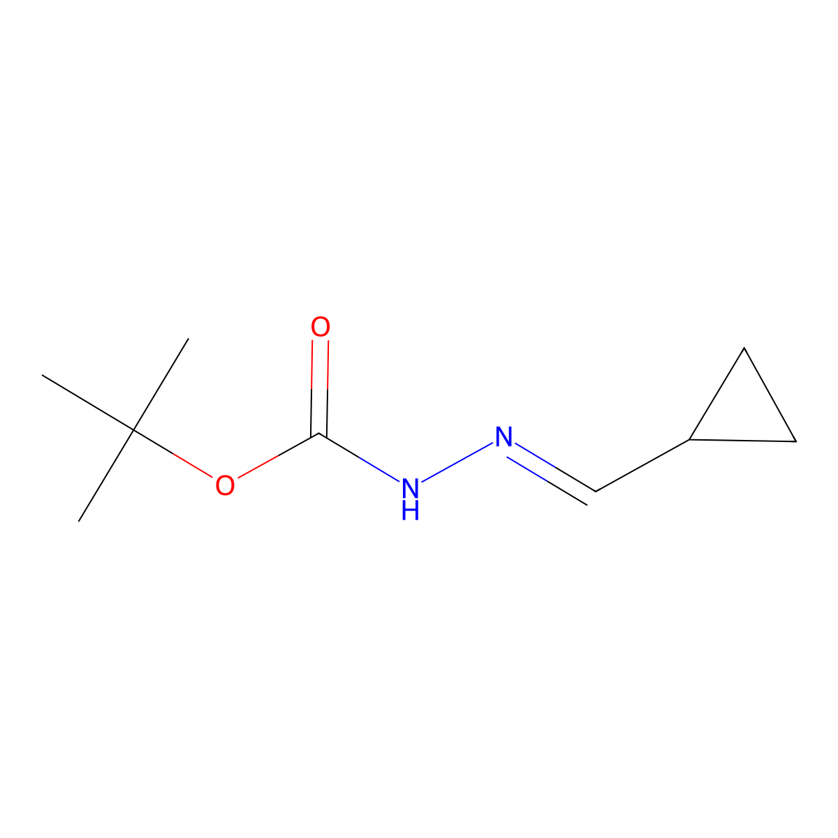 Tert-butyl (E)-2-(cyclopropylmethylene)hydrazine-1-carboxylate molecular structure, CAS 1187368-92-8