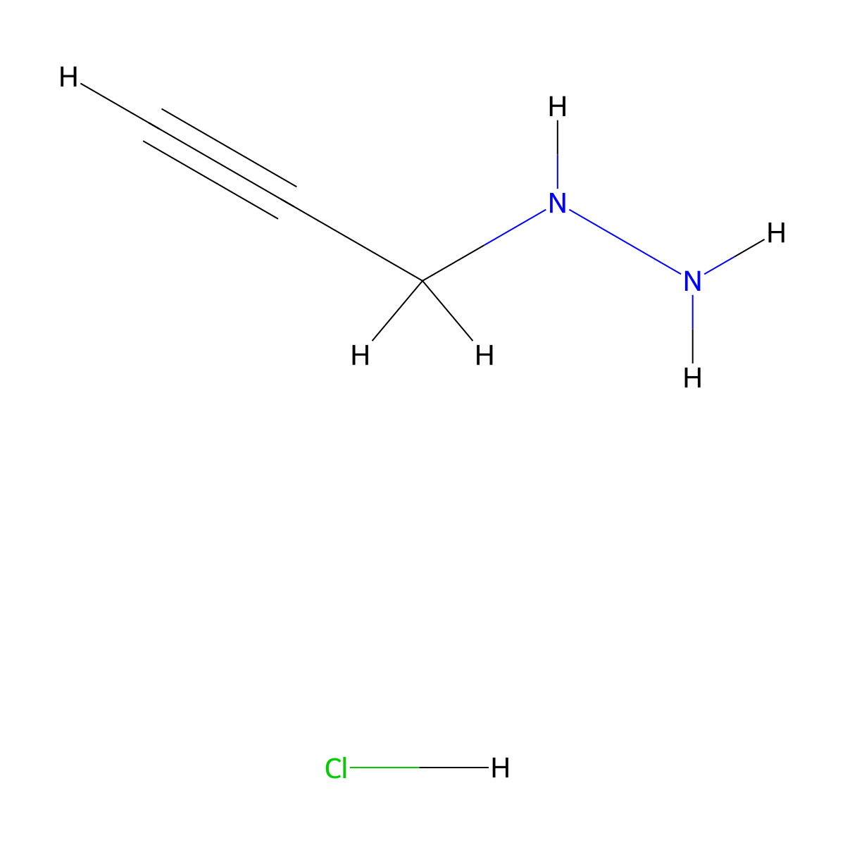 (Prop-2-yn-1-yl)hydrazine hydrochloride molecular structure, CAS 1187368-95-1
