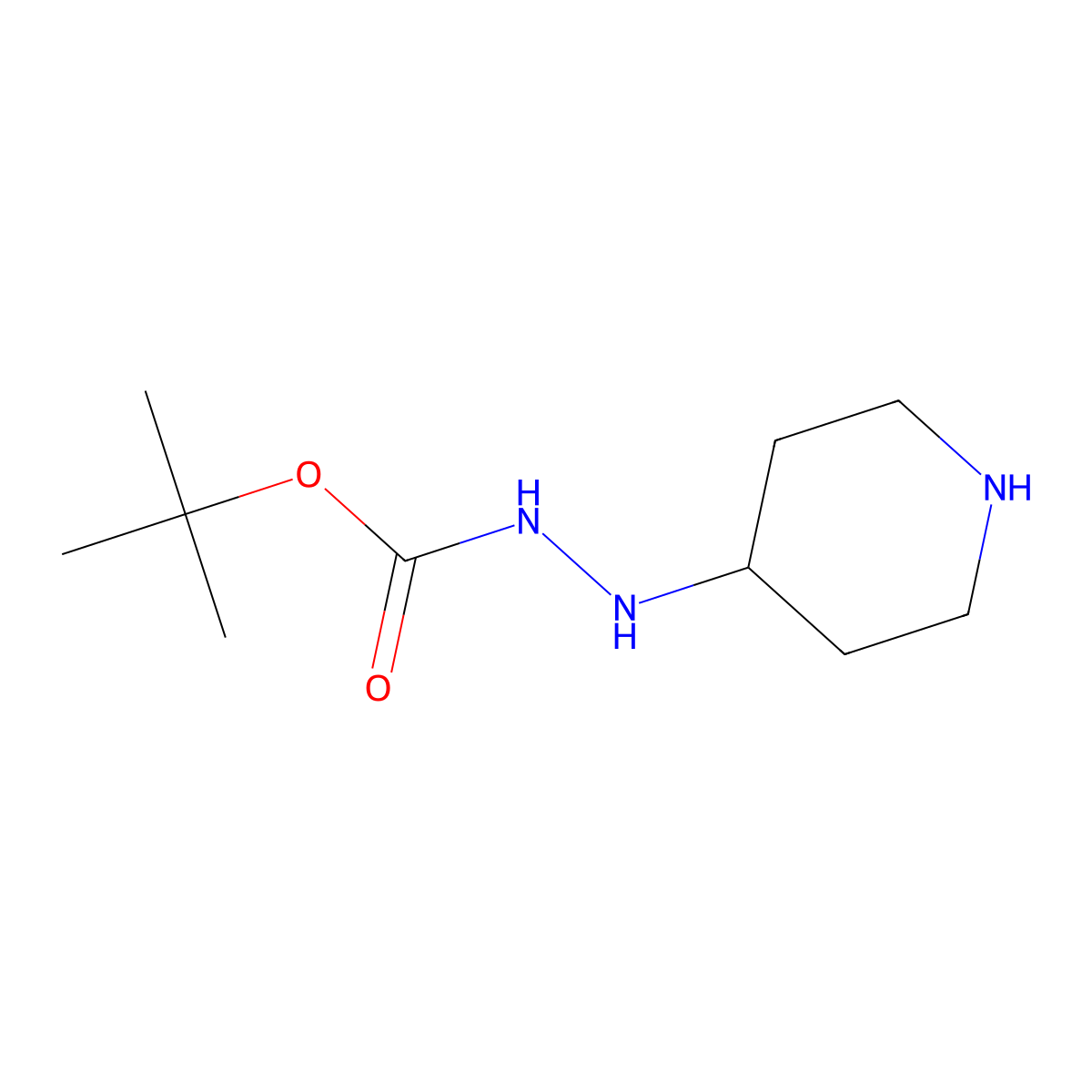 Hydrazinecarboxylic acid, 2-(4-piperidinyl)-, 1,1-dimethylethyl ester molecular structure, CAS 1187368-99-5