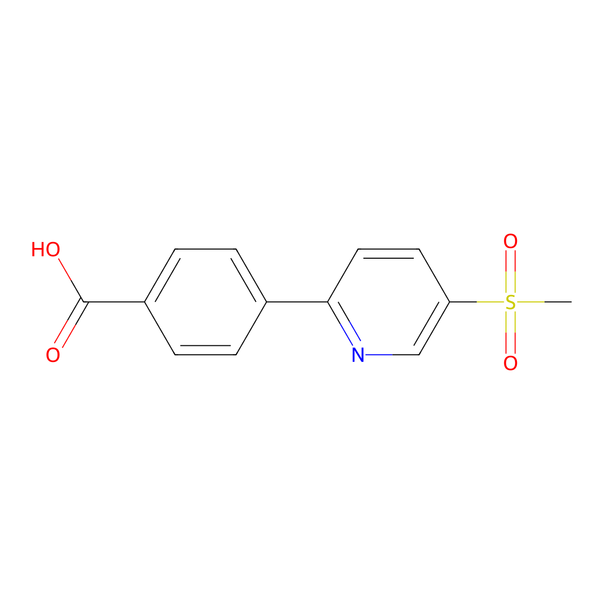 4-[5-(Methylsulfonyl)-2-pyridinyl]benzoic acid molecular structure, CAS 1187383-85-2