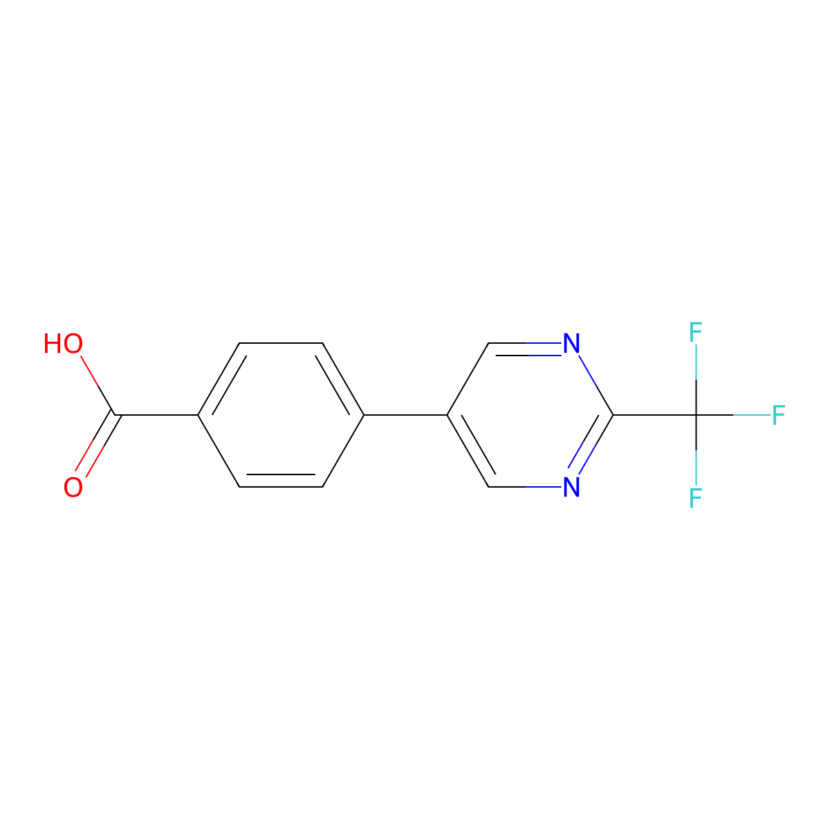 4-(2-(Trifluoromethyl)pyrimidin-5-yl)benzoic acid molecular structure, CAS 1187383-86-3