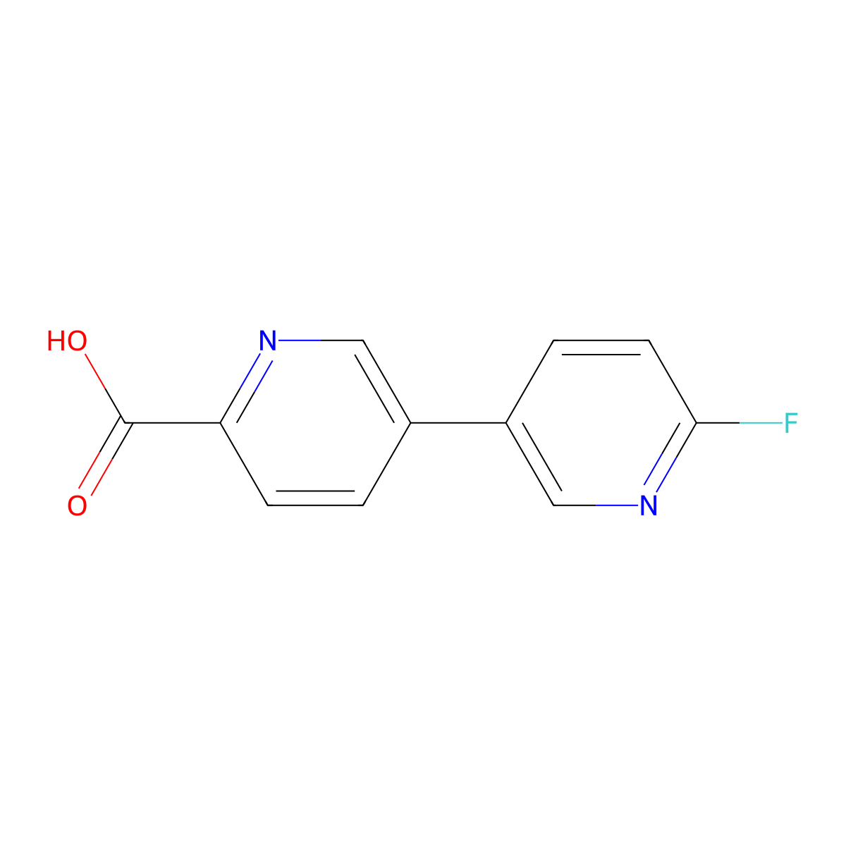 6'-Fluoro-[3,3'-bipyridine]-6-carboxylic acid molecular structure, CAS 1187383-94-3