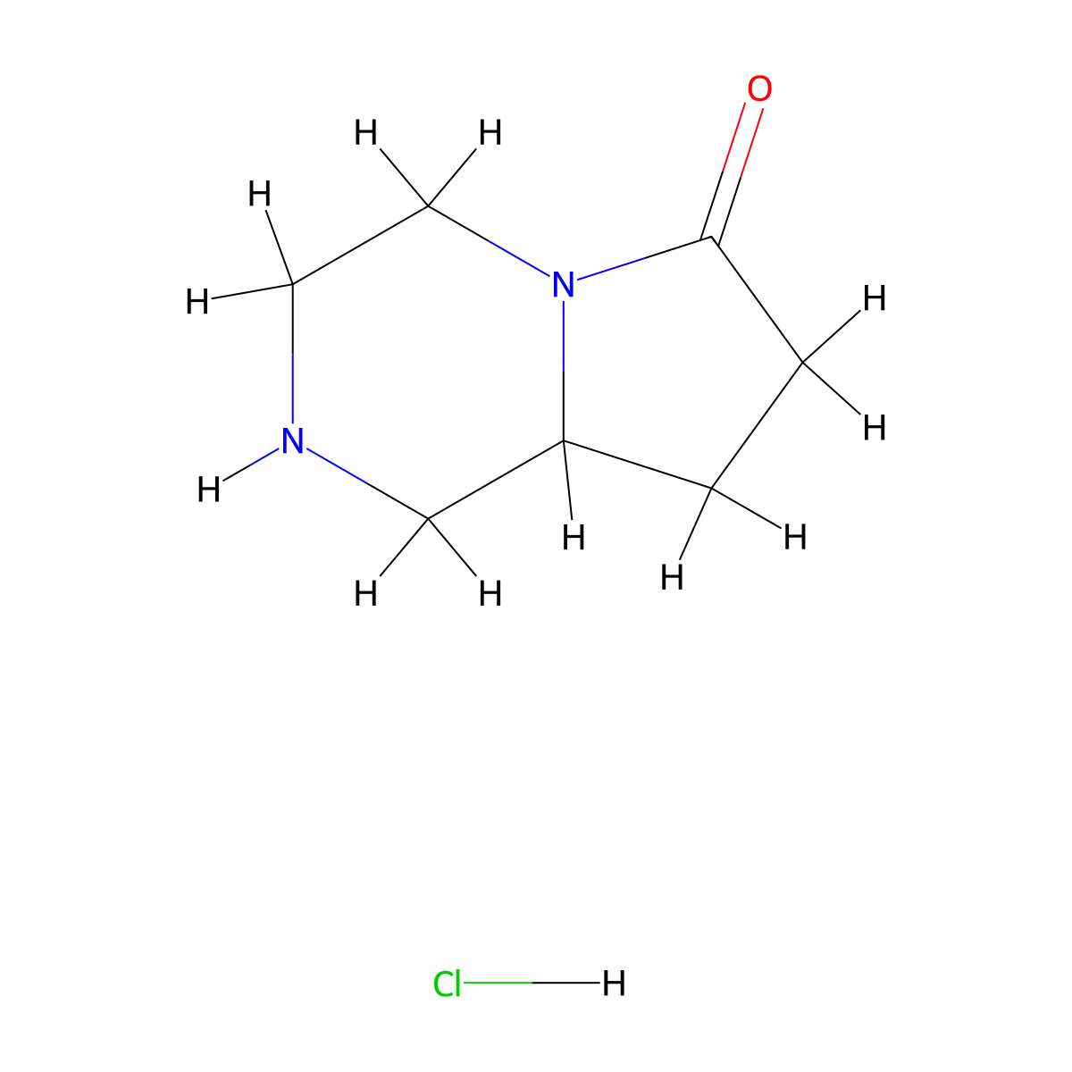 Octahydropyrrolo[1,2-a]pyrazin-6-one hydrochloride molecular structure, CAS 1187385-53-0