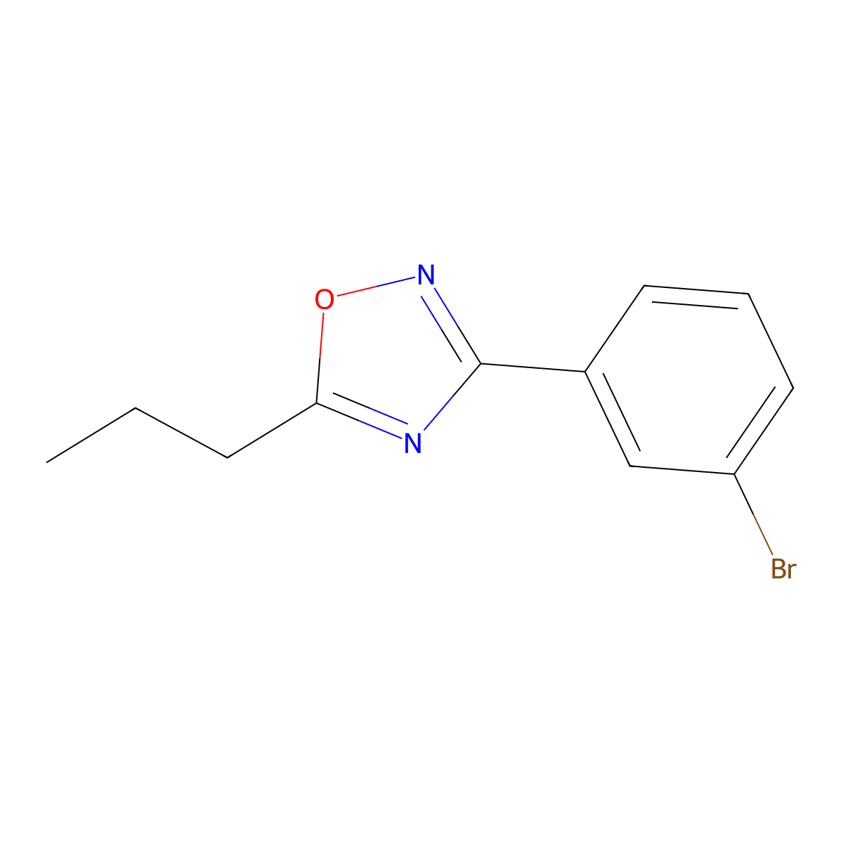 3-(3-Bromophenyl)-5-propyl-1,2,4-oxadiazole molecular structure, CAS 1187385-57-4