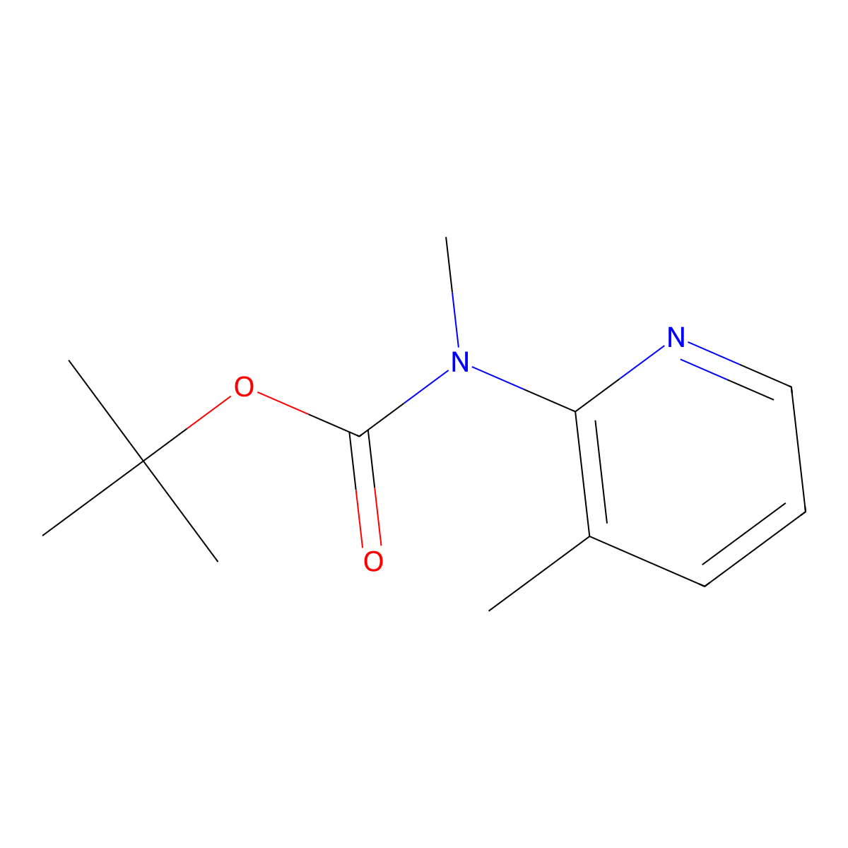 tert-Butyl methyl(3-methylpyridin-2-yl)carbamate molecular structure, CAS 1187385-60-9