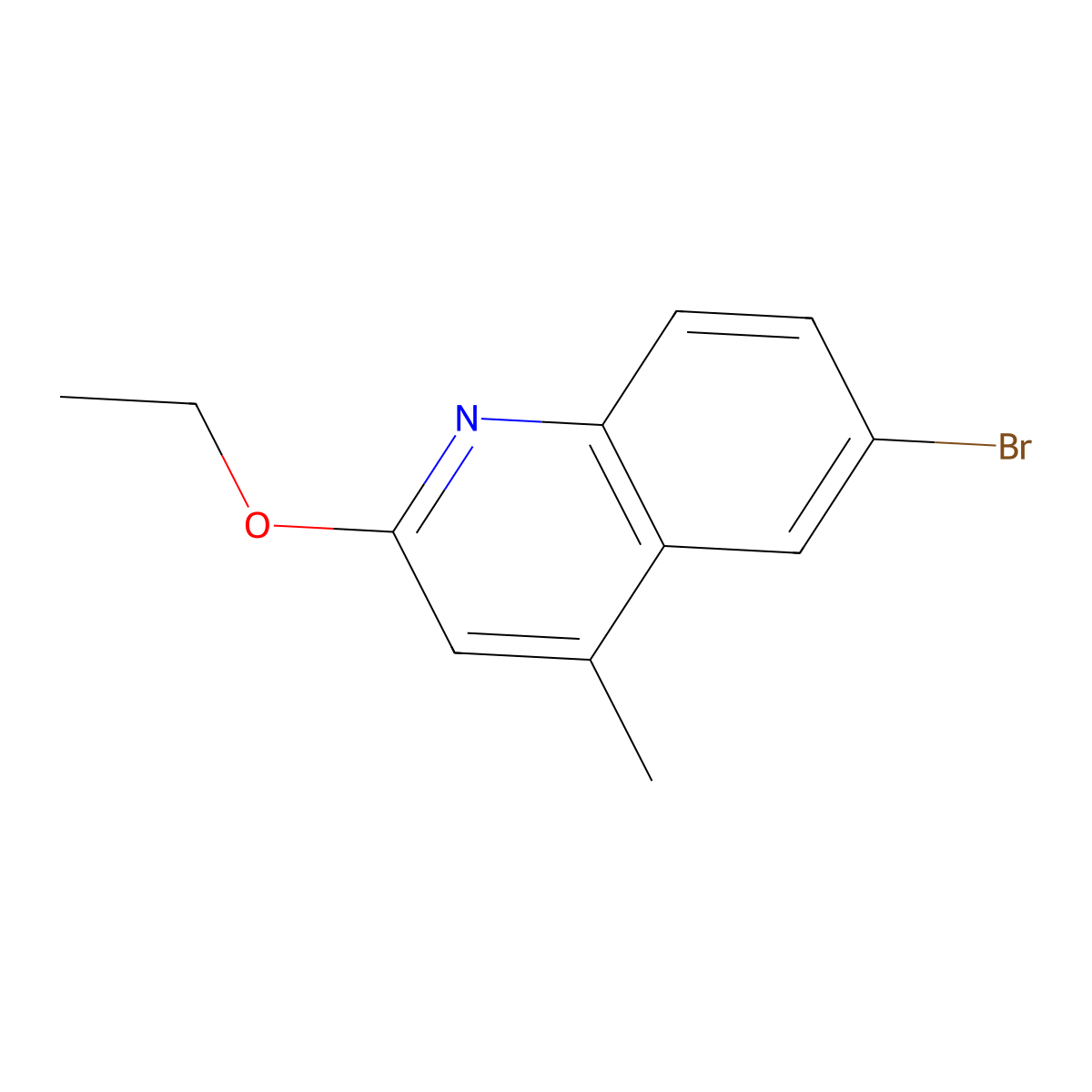 6-Bromo-2-ethoxy-4-methylquinoline molecular structure, CAS 1187385-61-0