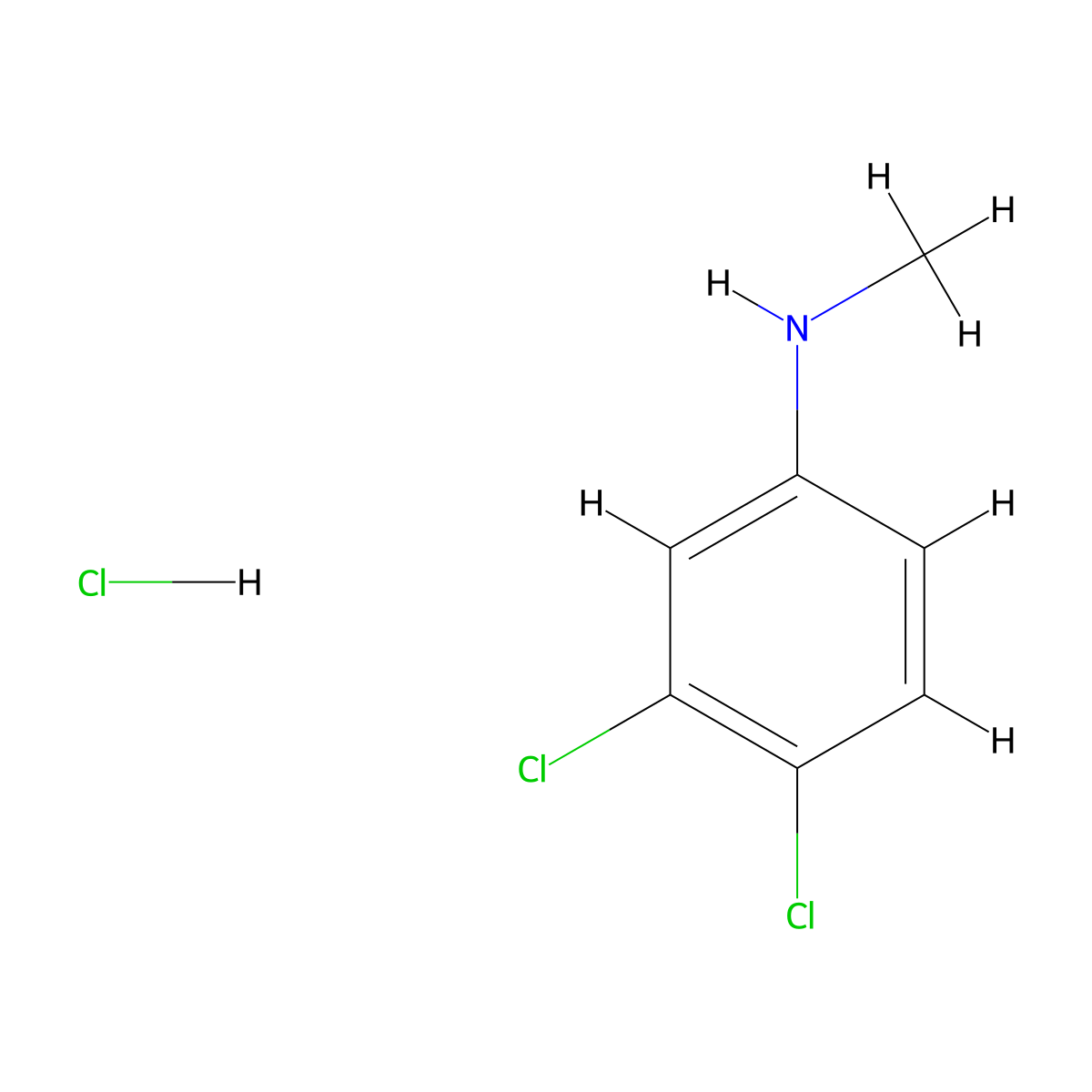 3,4-Dichloro-N-methylaniline hydrochloride molecular structure, CAS 1187385-65-4