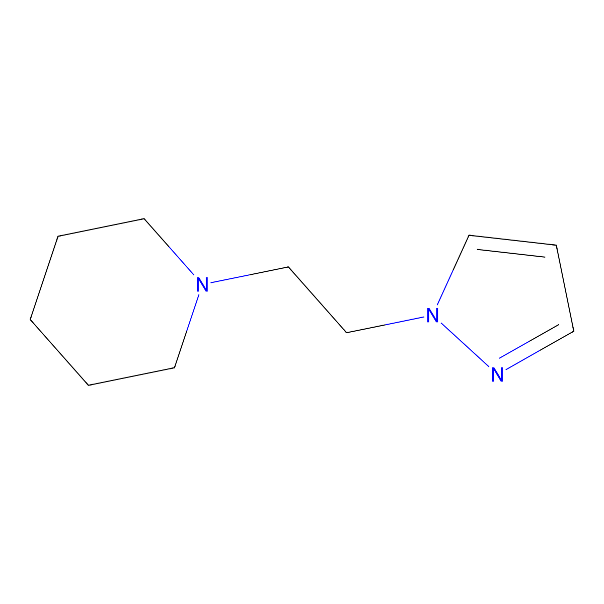 1-(2-(1H-Pyrazol-1-yl)ethyl)piperidine molecular structure, CAS 1187385-66-5