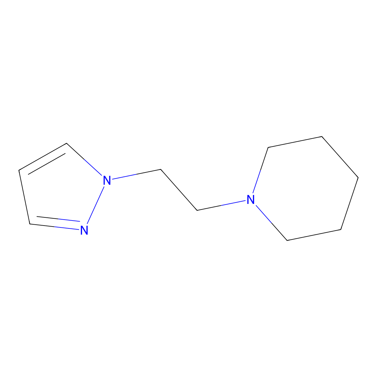 1-(2-(1H-Pyrazol-1-yl)ethyl)piperidine molecular structure, CAS 1187385-66-5