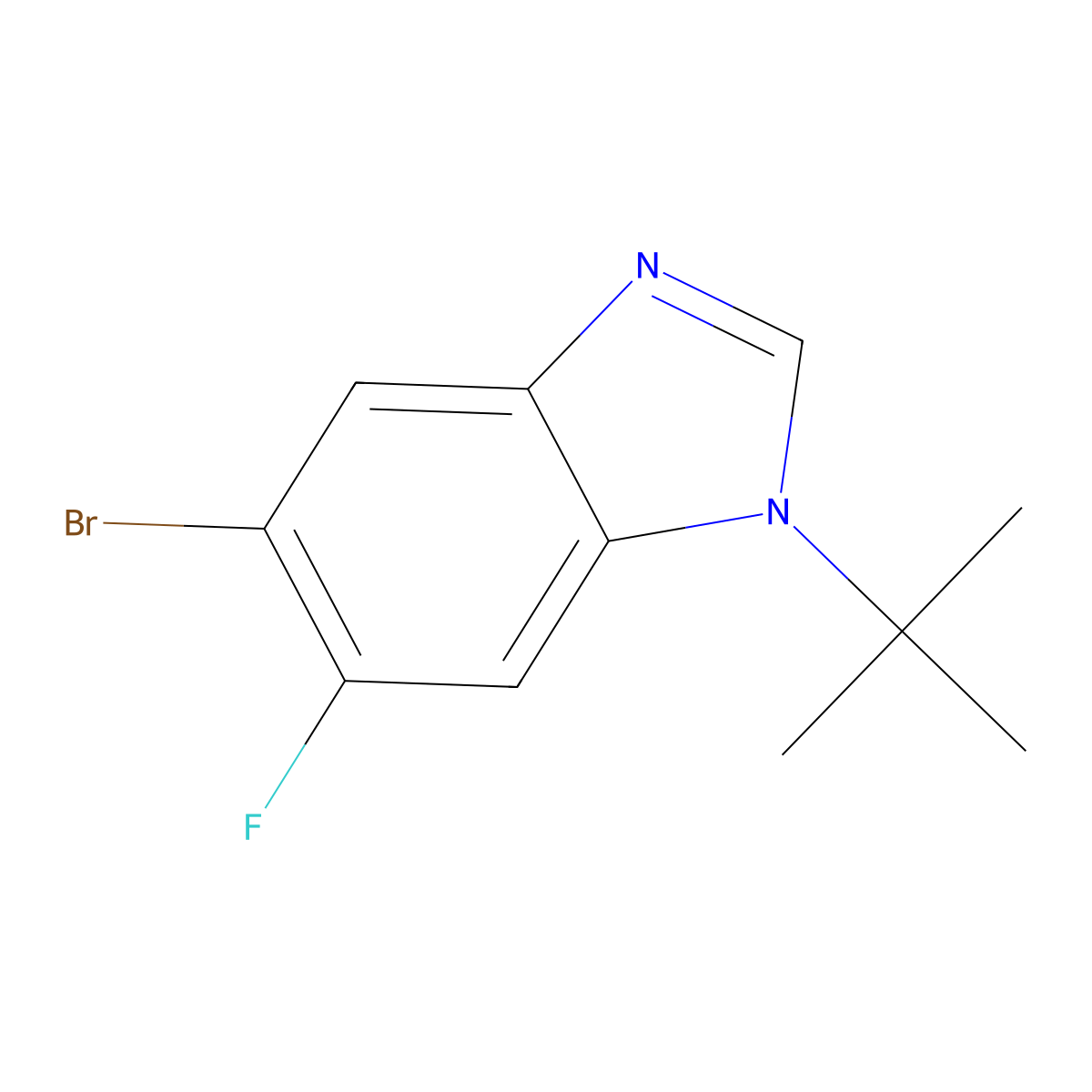 5-Bromo-1-tert-butyl-6-fluorobenzoimidazole molecular structure, CAS 1187385-67-6