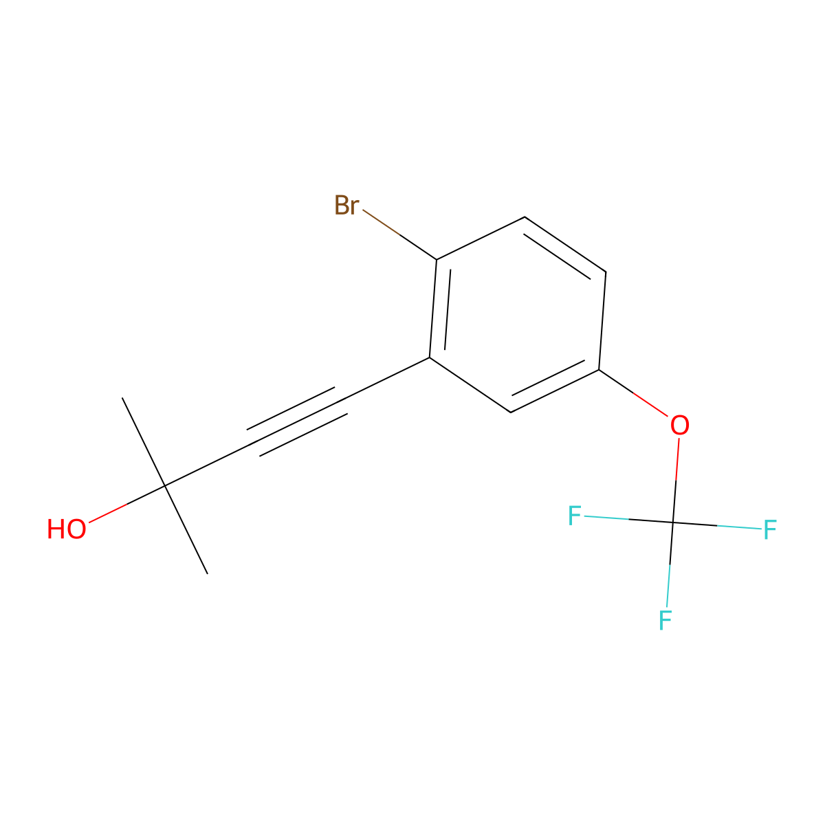 4-(2-Bromo-5-(trifluoromethoxy)phenyl)-2-methylbut-3-YN-2-OL molecular structure, CAS 1187385-74-5