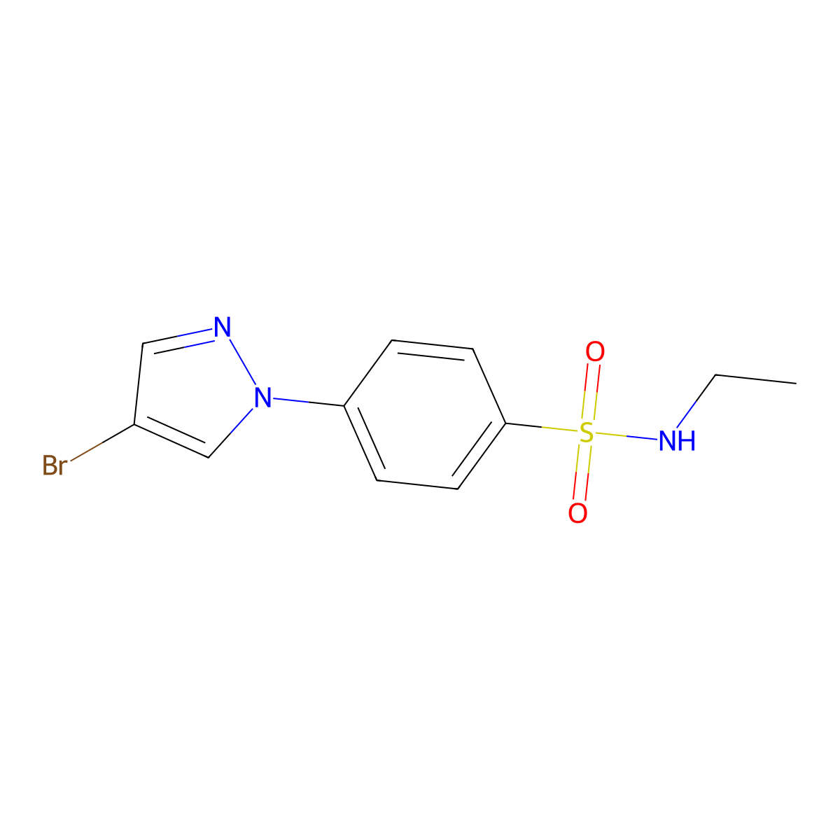 4-(4-Bromo-1H-pyrazol-1-yl)-N-ethylbenzenesulfonamide molecular structure, CAS 1187385-77-8