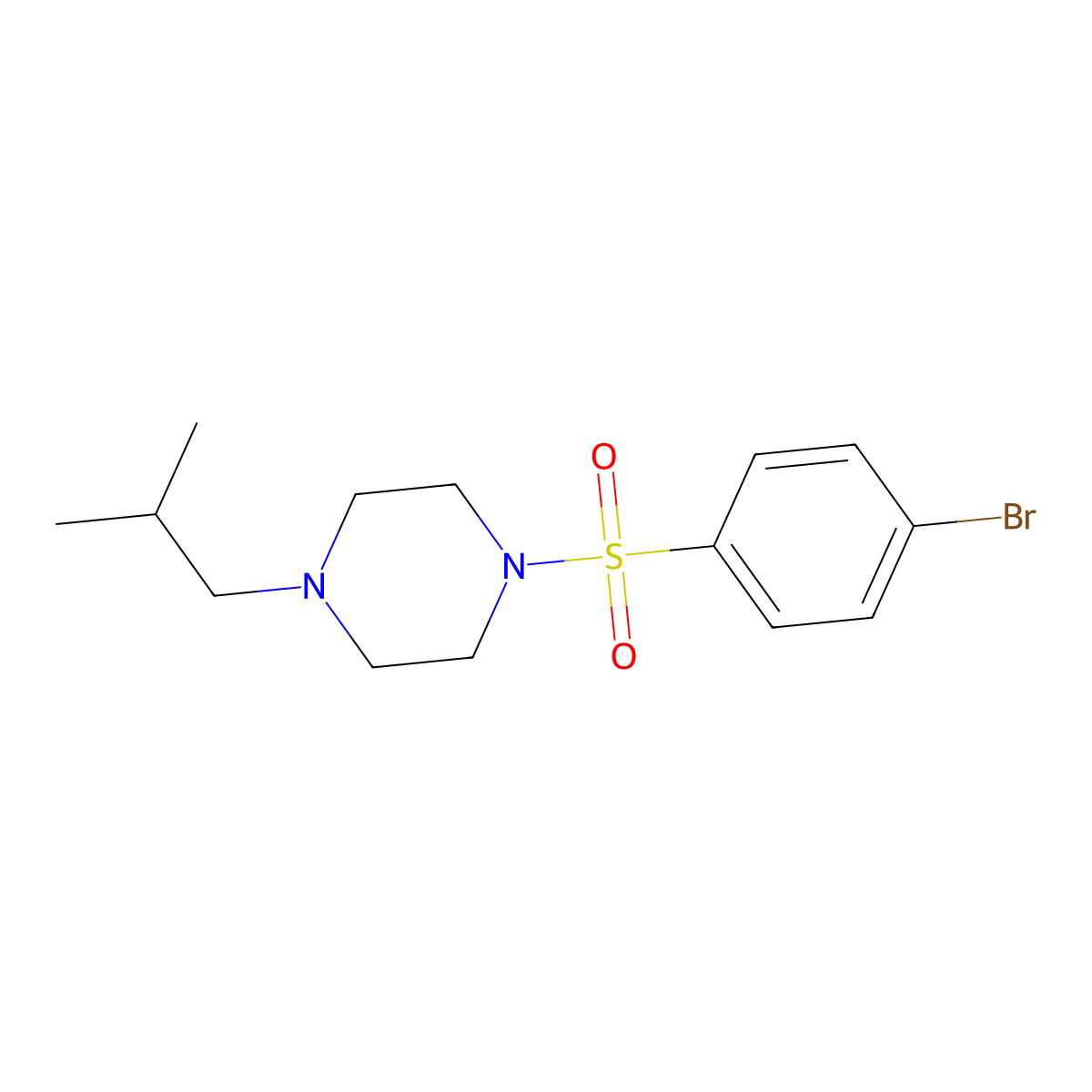 1-(4-Bromophenylsulfonyl)-4-isobutylpiperazine molecular structure, CAS 1187385-78-9