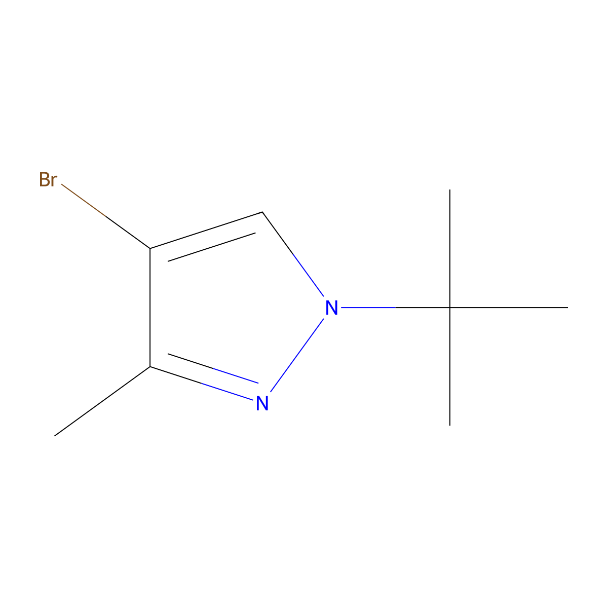 4-Bromo-1-(tert-butyl)-3-methyl-1H-pyrazole molecular structure, CAS 1187385-83-6