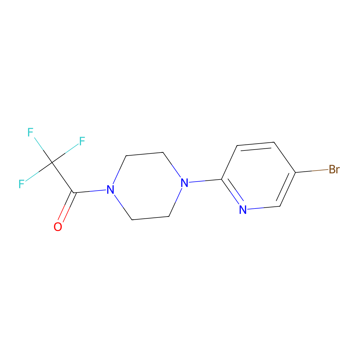 1-(4-(5-Bromopyridin-2-yl)piperazin-1-yl)-2,2,2-trifluoroethanone molecular structure, CAS 1187385-94-9