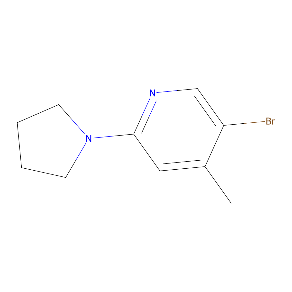 5-Bromo-4-methyl-2-(pyrrolidin-1-YL)pyridine molecular structure, CAS 1187385-95-0