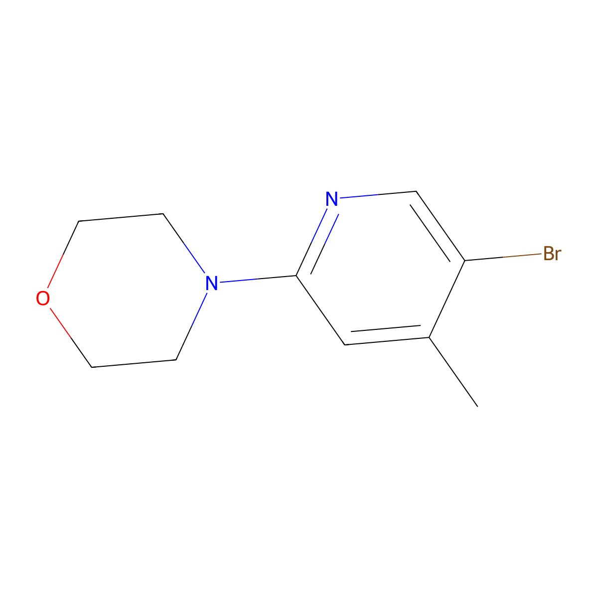 4-(5-Bromo-4-methylpyridin-2-yl)morpholine molecular structure, CAS 1187385-96-1