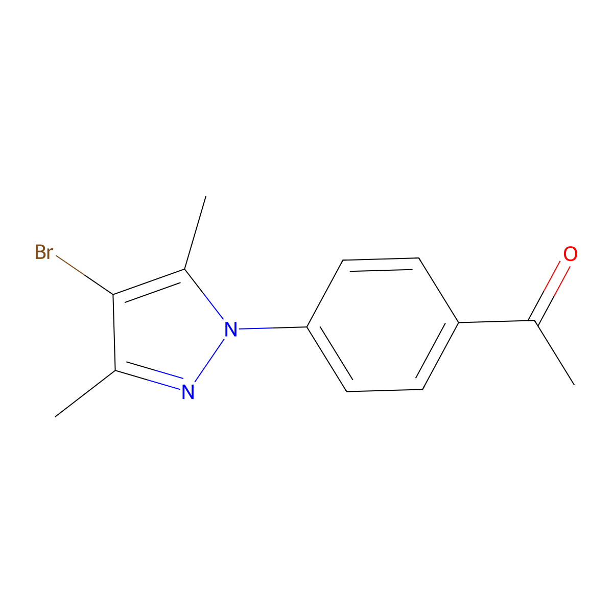 1-(4-Acetylphenyl)-4-bromo-3,5-dimethylpyrazole molecular structure, CAS 1187385-98-3