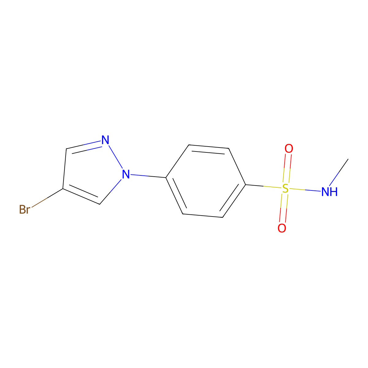 4-(4-Bromo-1H-pyrazol-1-yl)-N-methylbenzenesulfonamide molecular structure, CAS 1187385-99-4