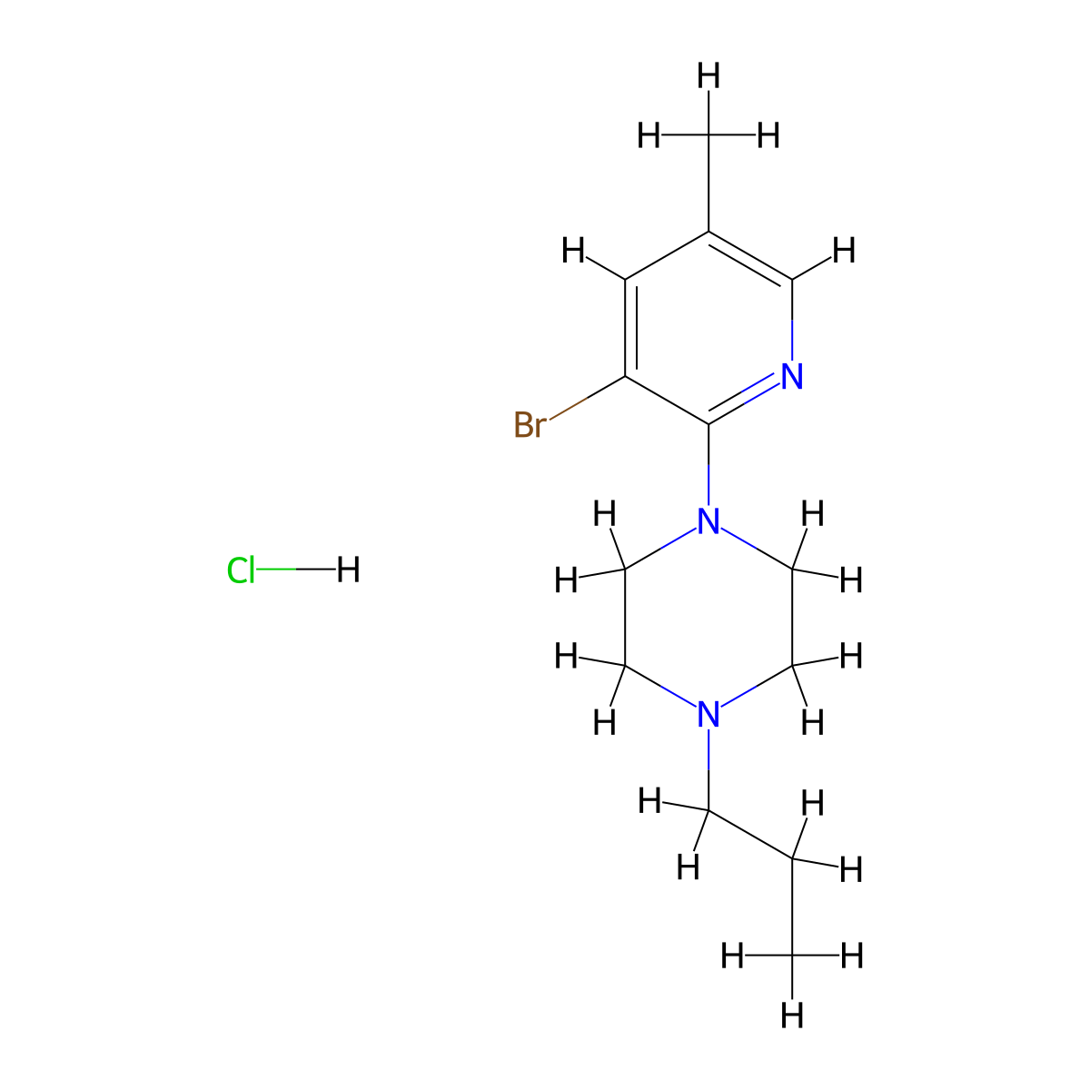 1-(3-Bromo-5-methylpyridin-2-yl)-4-propylpiperazine hydrochloride molecular structure, CAS 1187386-03-3