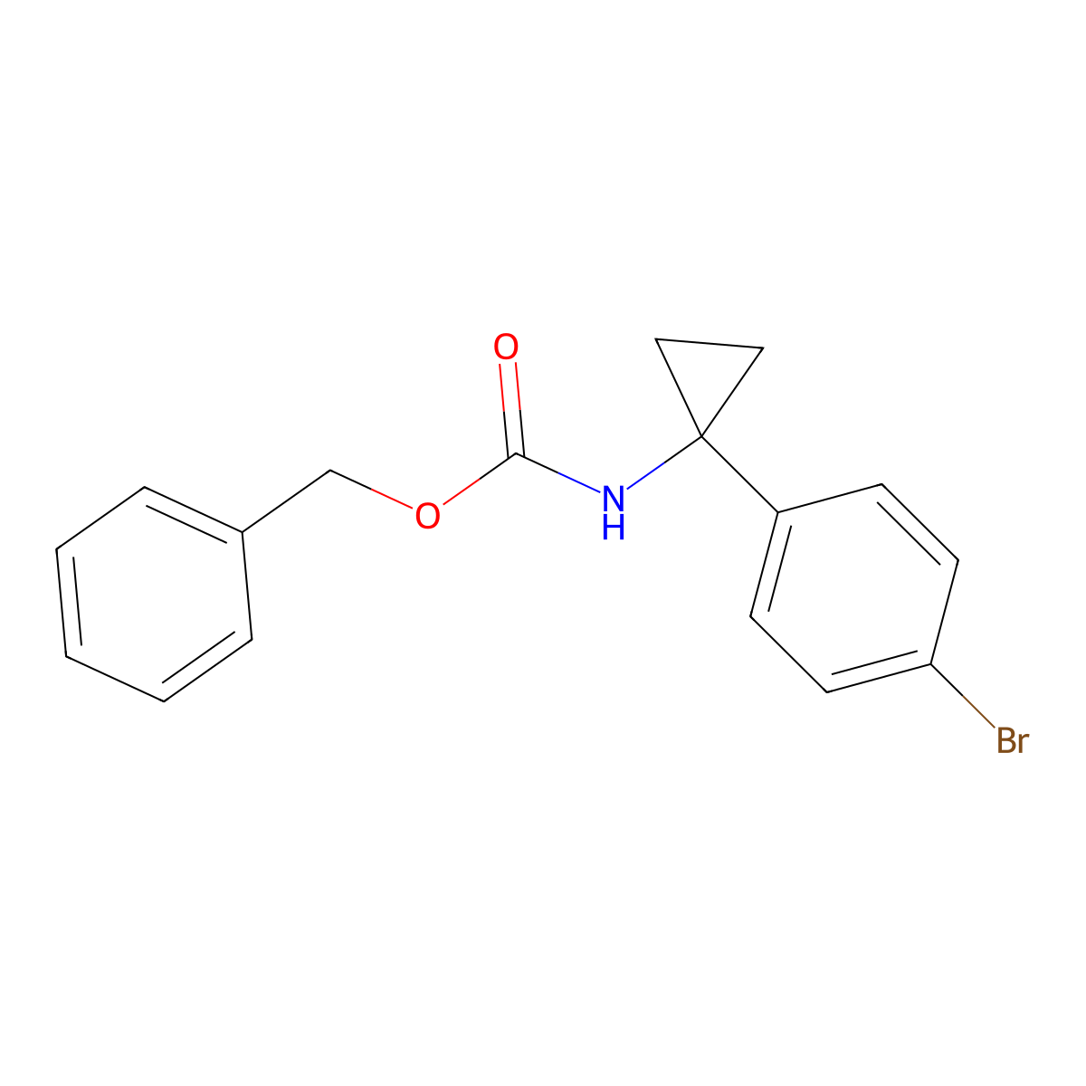 Benzyl (1-(4-bromophenyl)cyclopropyl)carbamate molecular structure, CAS 1187386-06-6
