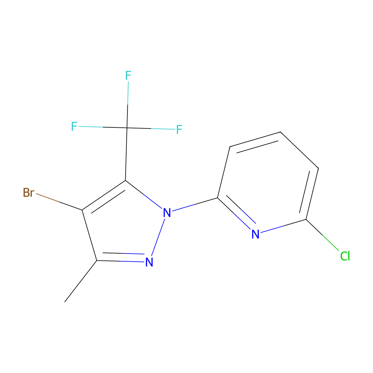 2-(4-Bromo-3-methyl-5-(trifluoromethyl)-1H-pyrazol-1-yl)-6-chloropyridine molecular structure, CAS 1187386-13-5