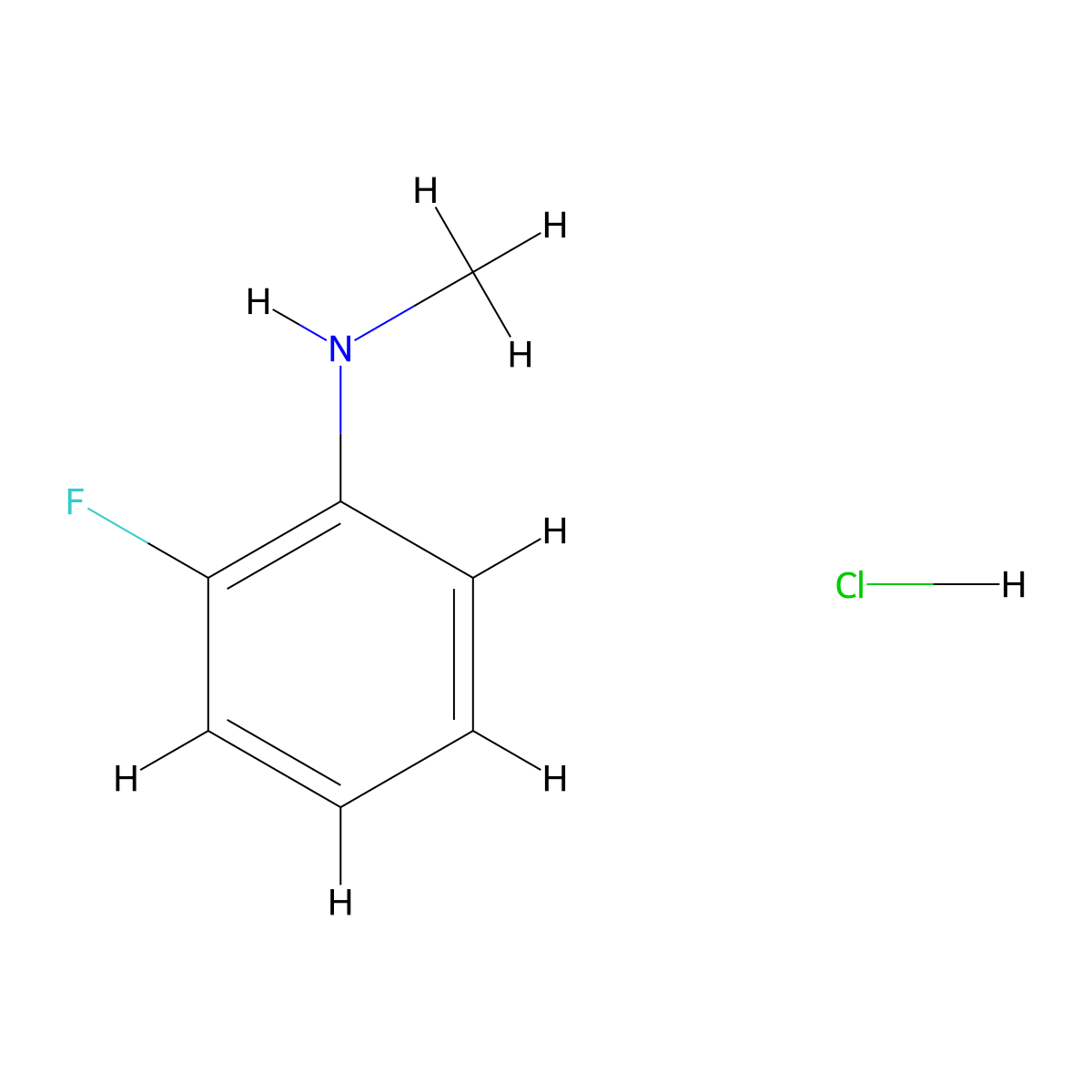 2-Fluoro-N-methylaniline hydrochloride molecular structure, CAS 1187386-14-6