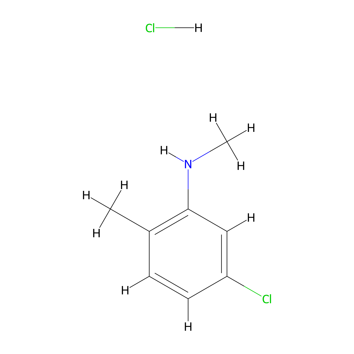 5-Chloro-N,2-dimethylaniline hydrochloride molecular structure, CAS 1187386-18-0