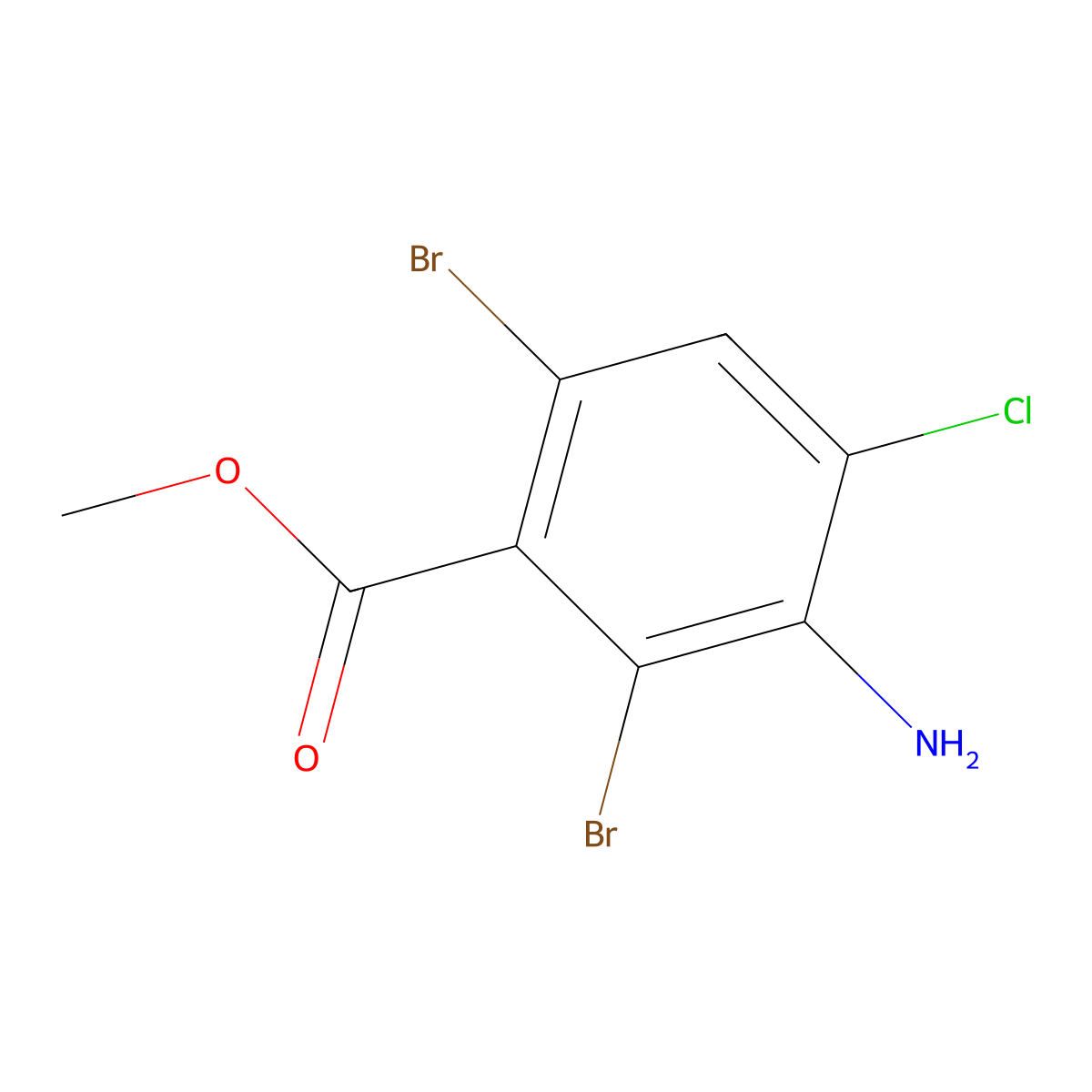 Methyl 3-Amino-2,6-dibromo-4-chlorobenzoate molecular structure, CAS 1187386-29-3